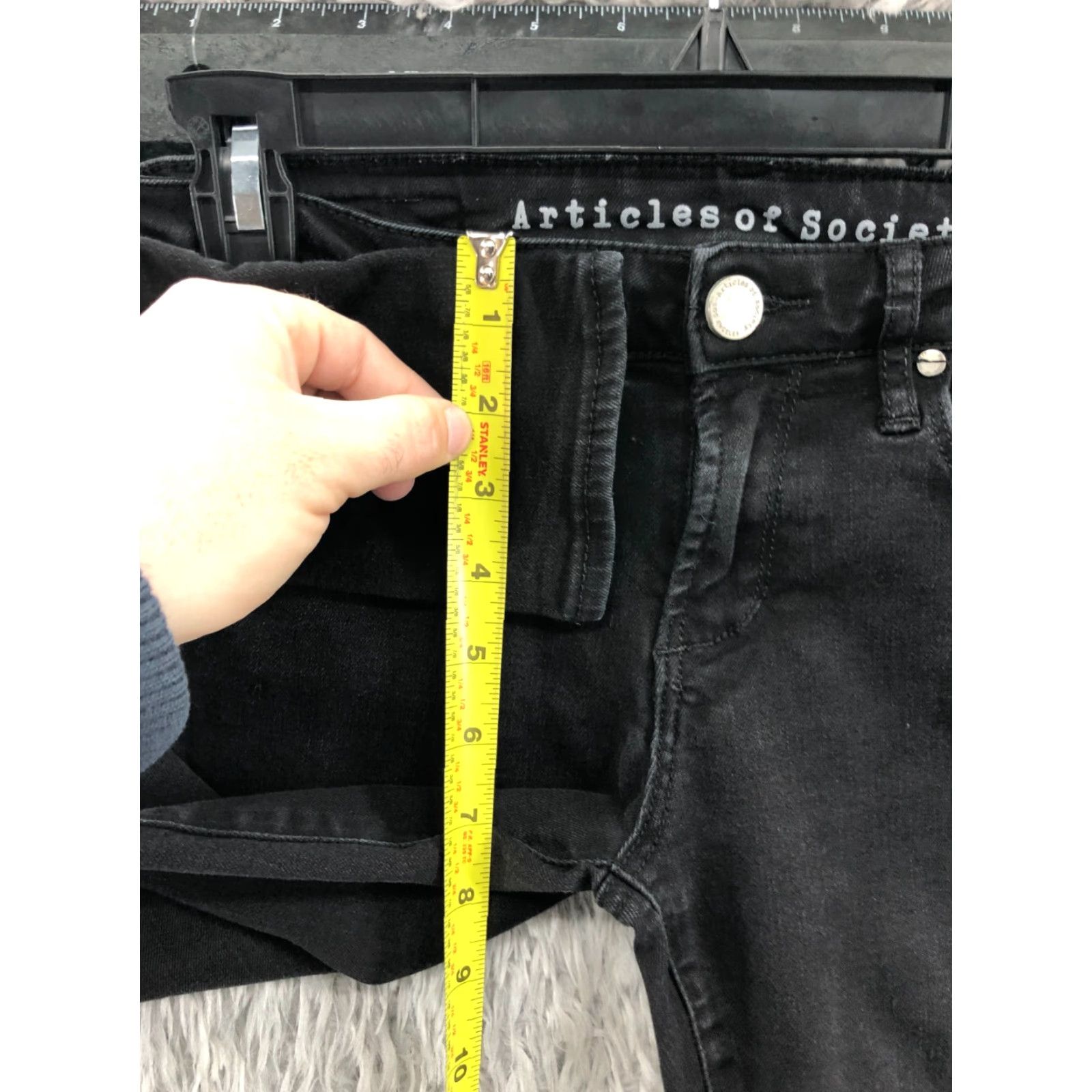 Vintage Articles of Society Jeans Skinny Womens Dark Wash Black Size 24 5-Pocket Denim Regular Stretch Rise 6.5-8.5 Inseam 29 in Size 42" / US 20 - 4 Thumbnail