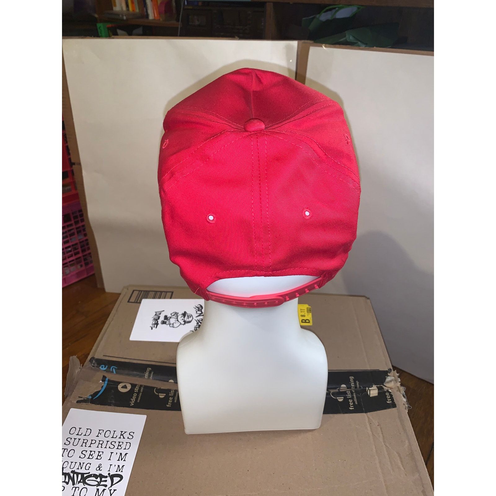 Vintage Vintage Red Rope Trucker Hat Custom Sign Co Snapback 5 Panel Size ONE SIZE - 3 Thumbnail