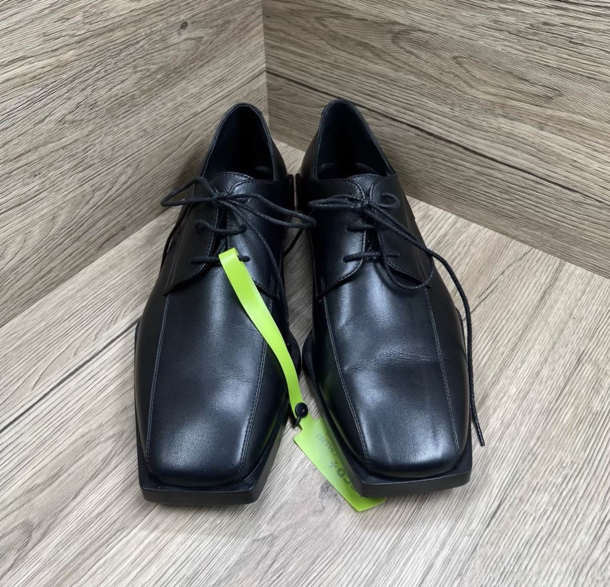Balenciaga Balenciaga Black Square-toe Leather Shoes J41 Size US 6.5 / EU 39-40 - 3 Thumbnail