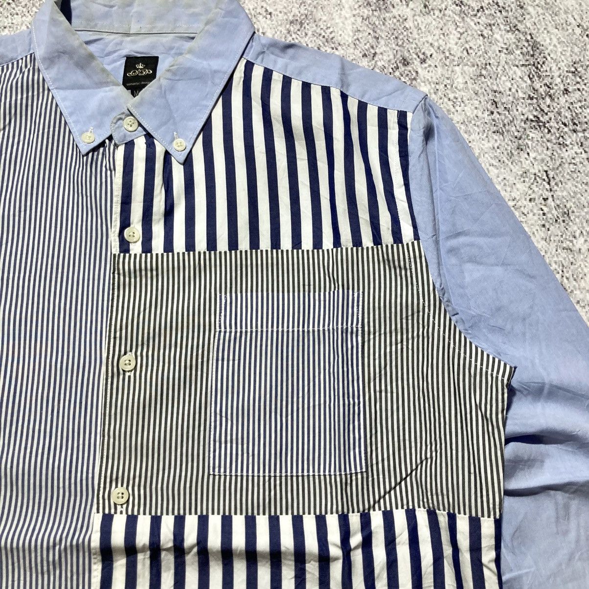 Japanese Brand 2000s Semanticdesign Stripe Pattern Shirt CDG Style Designer Size US M / EU 48-50 / 2 - 5 Thumbnail