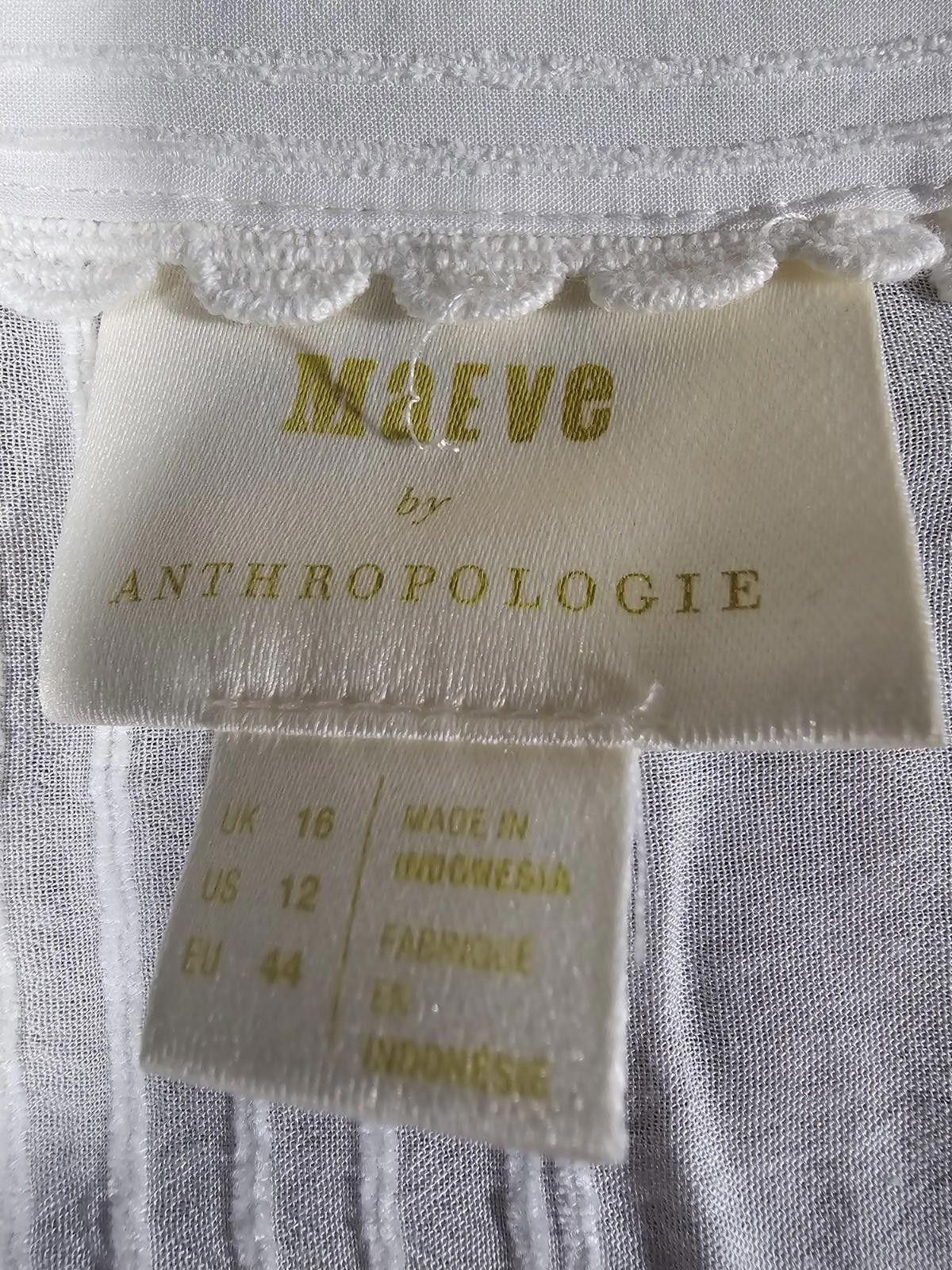 Marvel Comics maeve anthropologie White Blouse US12 Size XL / US 12-14 / IT 48-50 - 3 Thumbnail