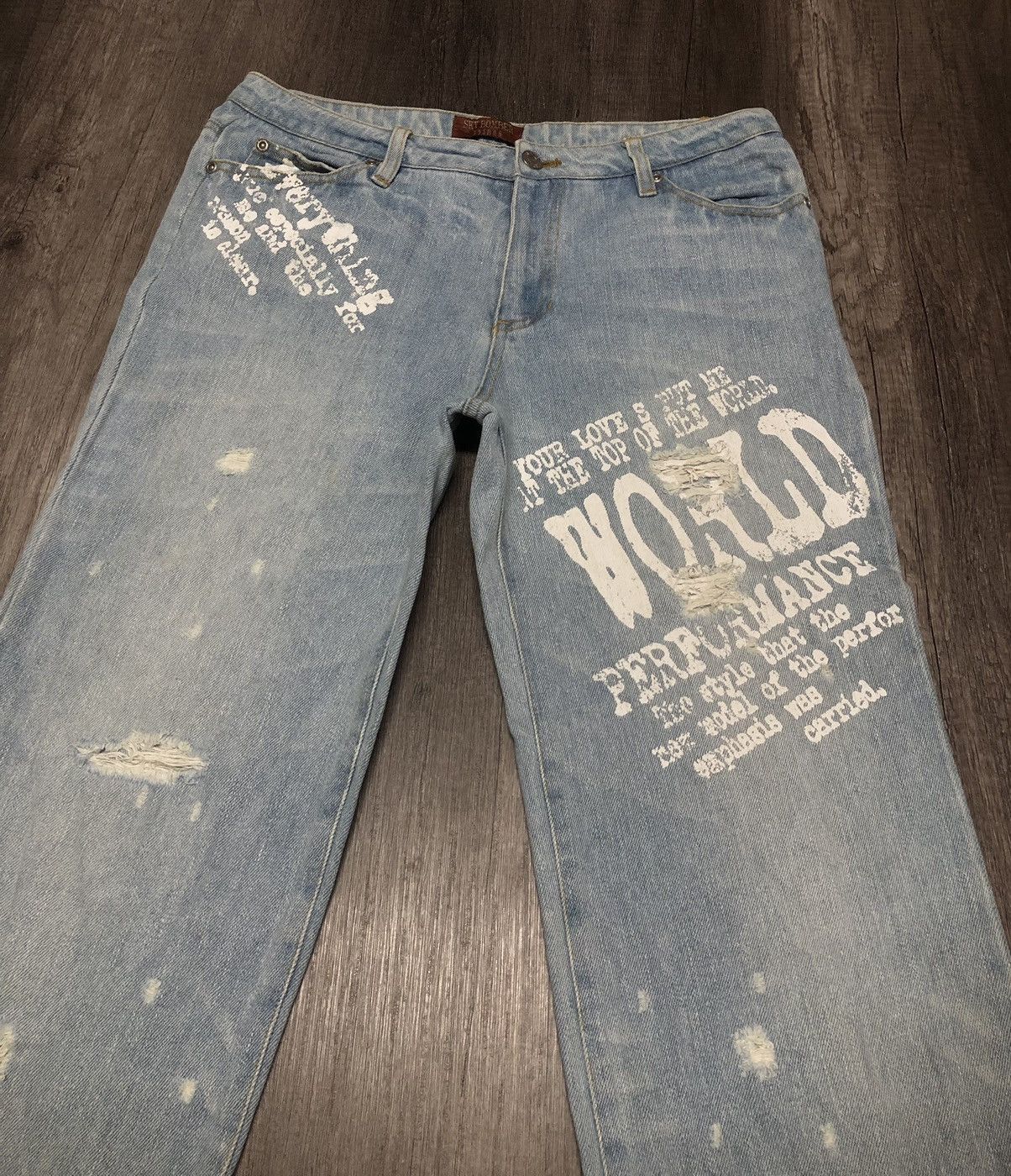 Japan Blue × Japanese Brand SKY BOMBER 391B08 Distressed Jeans Size US 32 / EU 48 - 4 Thumbnail