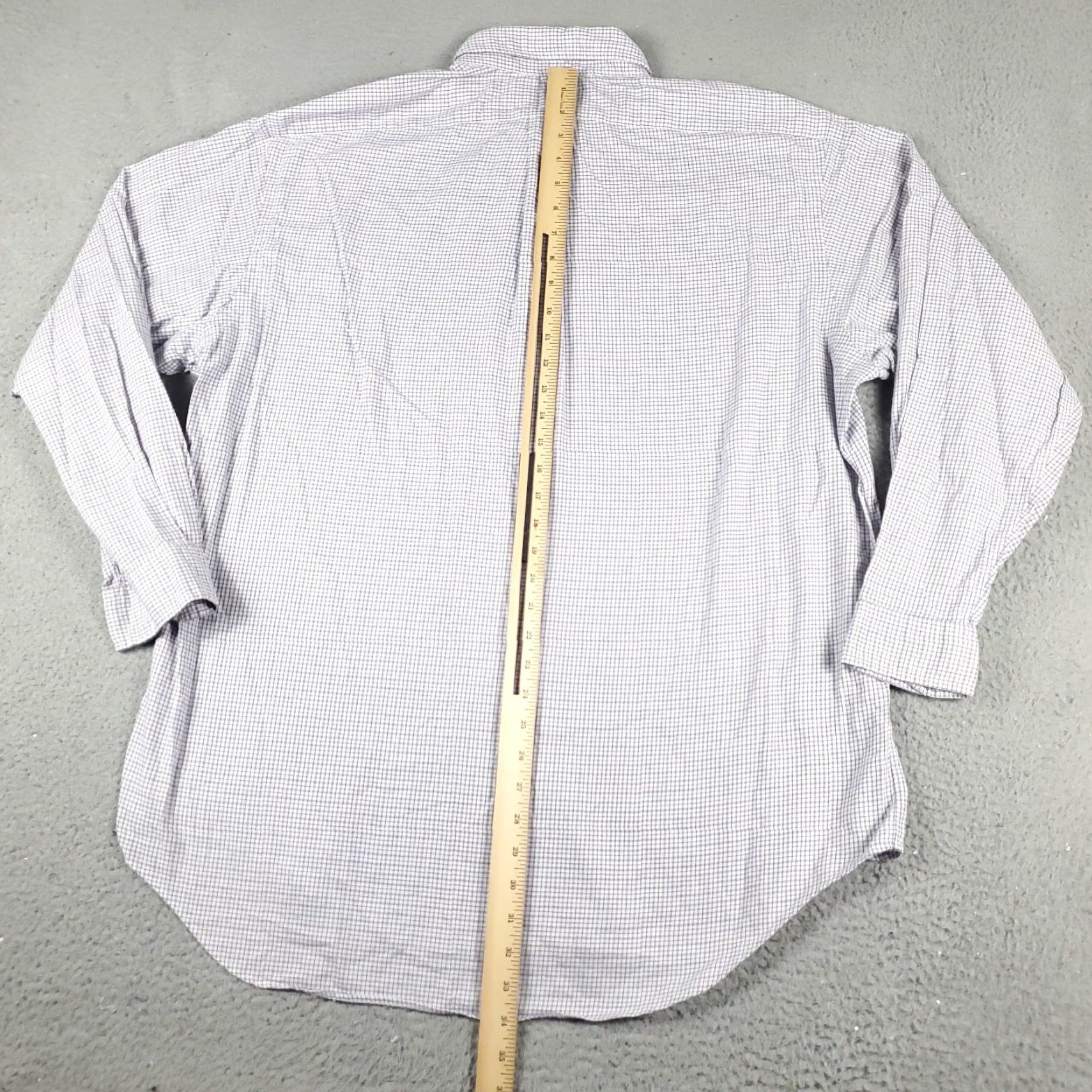 Ralph Lauren Ralph Lauren Shirt Mens Size 17 Purple Check Dress Button-Down Long Sleeve - Wool? Cotton - Business Casual - 17 Neck - Regular Fit Mens Size 46R - 5 Thumbnail