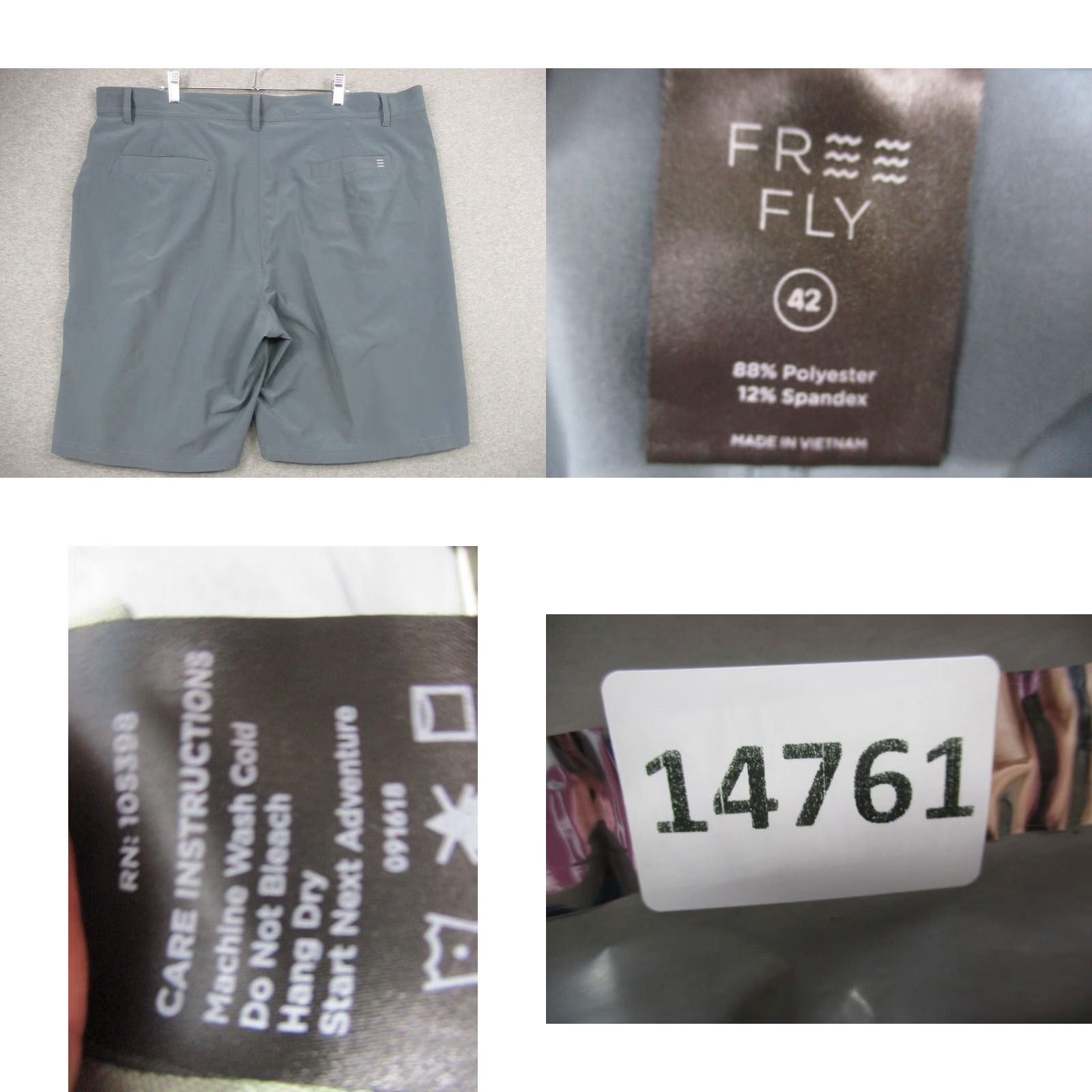 Vintage Free Fly Breeze Shorts Mens 2XL Blue Chino Shorts Casual Outdoor Beach Size US 39 - 8 Thumbnail
