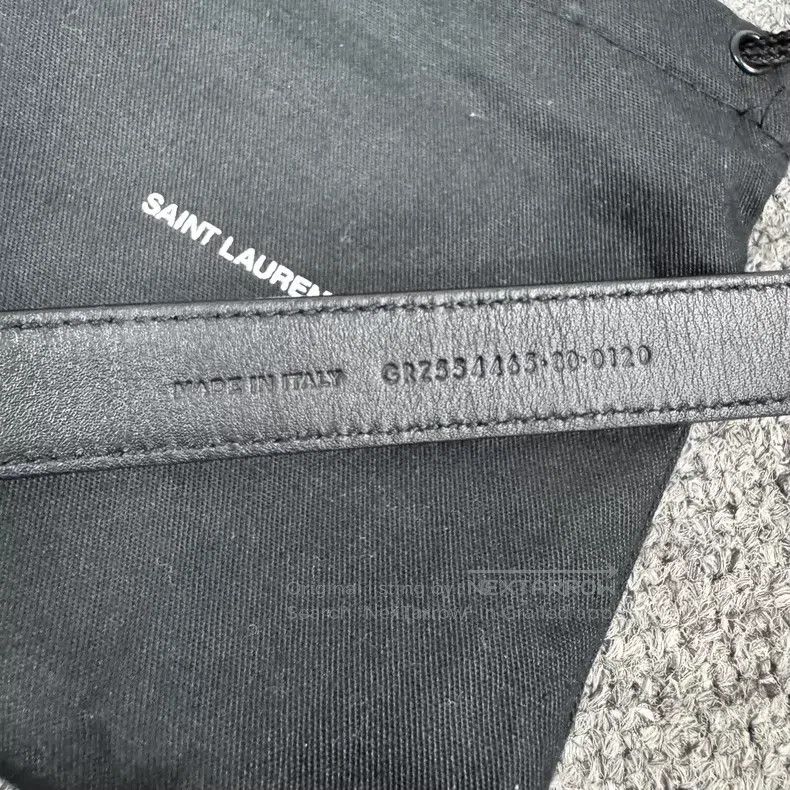 Saint Laurent Paris Saint Laurent Paris Black Crocodile Pattern Gold Buckle Be Size ONE SIZE - 8 Thumbnail
