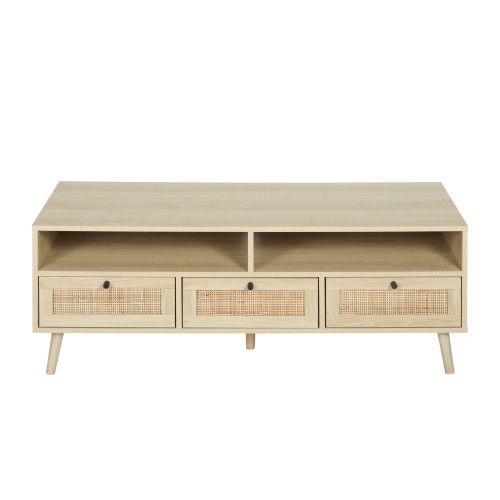 Designer × Homemade Rattan TV Stand with Solid Wood Feet, TV Console Table for L Size US L / EU 52-54 / 3 - 3 Thumbnail