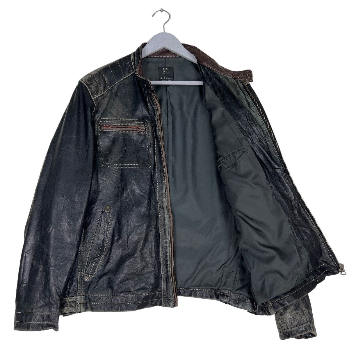 14th Addiction 🔥 G STAGE LEATHER RIDER MOTO JACKET Size US L / EU 52-54 / 3 - 10 Thumbnail