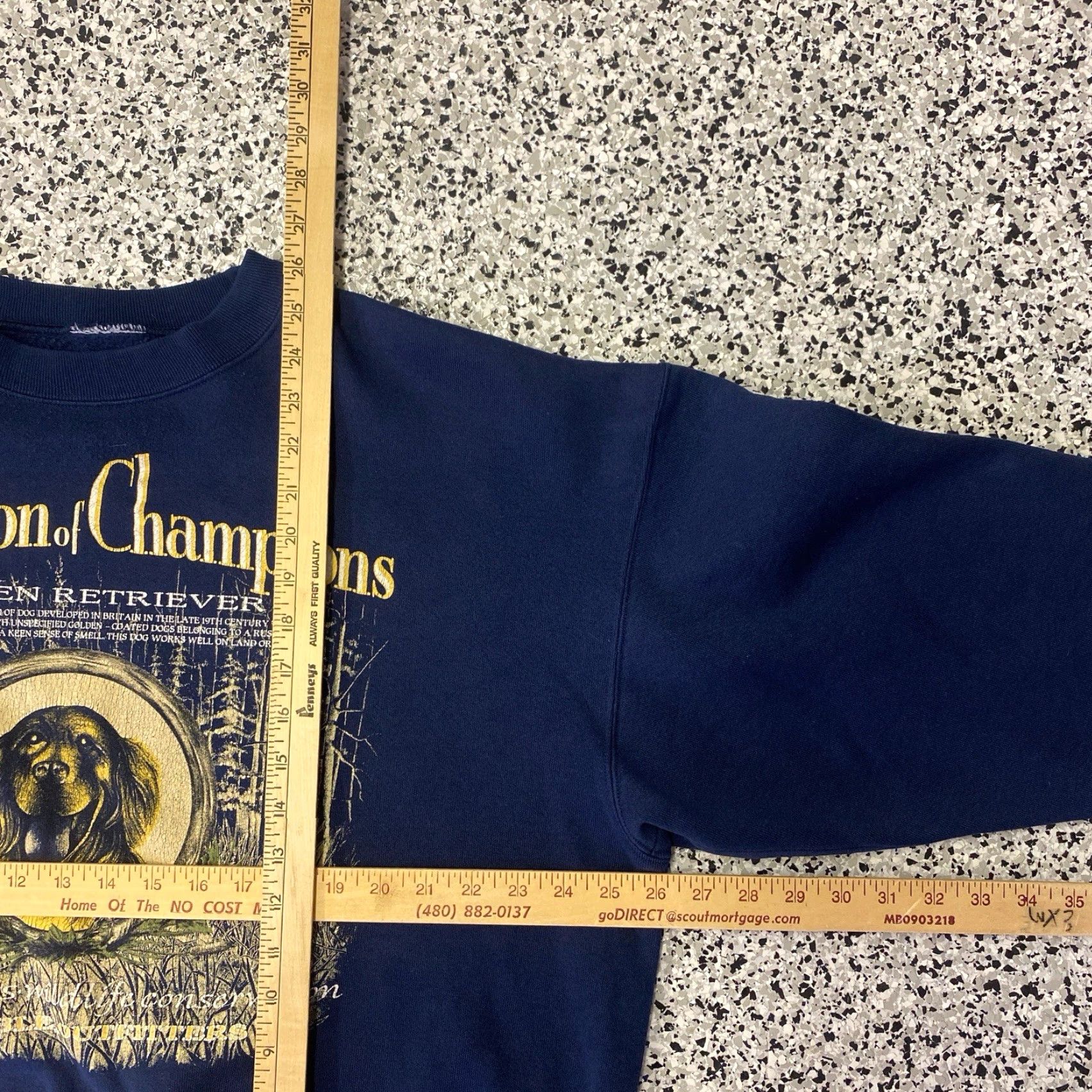 Vintage VINTAGE Golden Retriever Sweatshirt Men 2XL Blue Long Sleeve Cotton Graphic Print Pullover Size US XXL / EU 58 / 5 - 5 Thumbnail