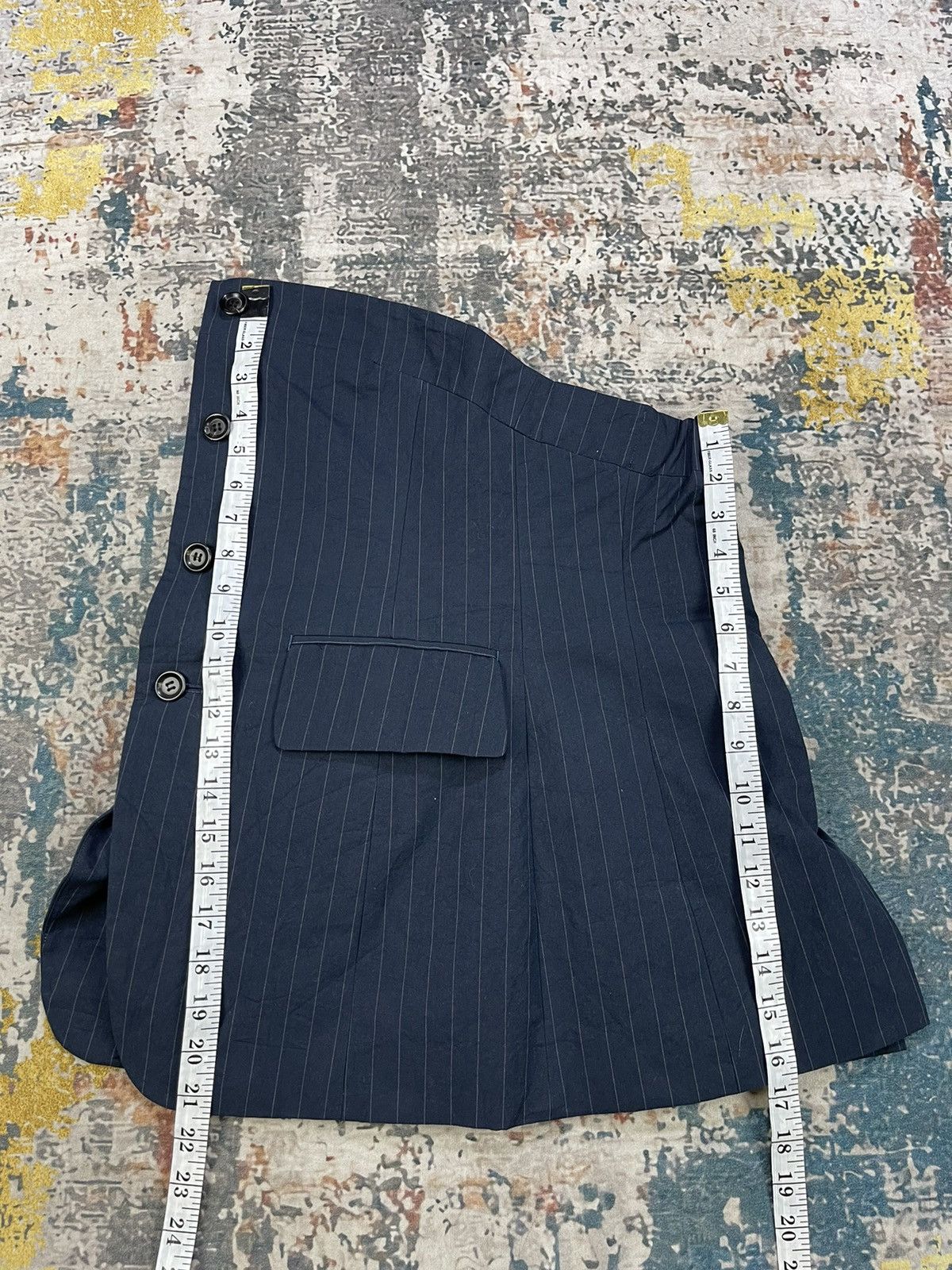 Japanese Brand Lâchement Navy Blanche Pinstriped Bustier Top Size XS / US 0-2 / IT 36-38 - 11 Thumbnail