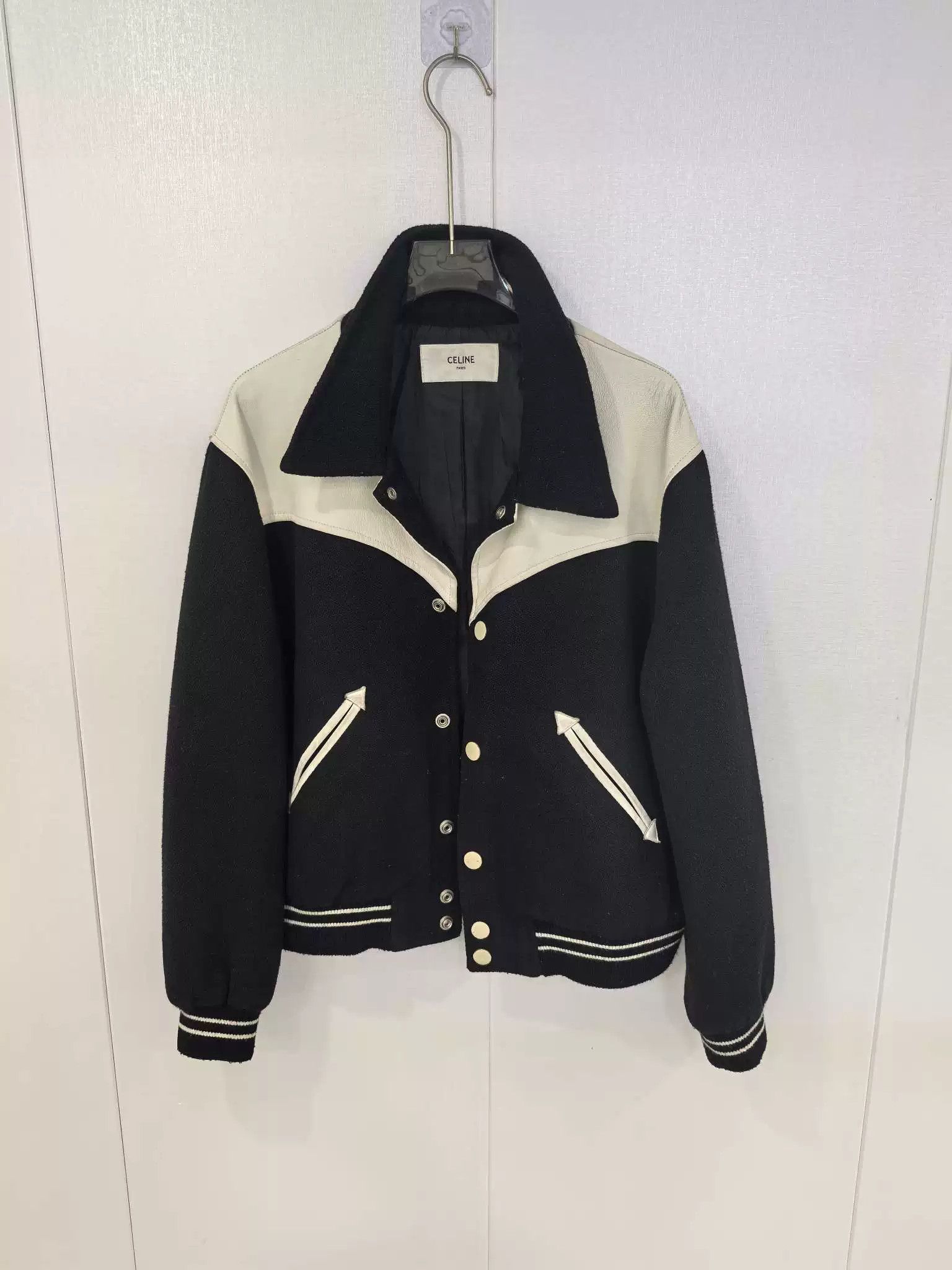Celine Celine Black and White Baseball Jacket Size US M / EU 48-50 / 2 - 1 Thumbnail