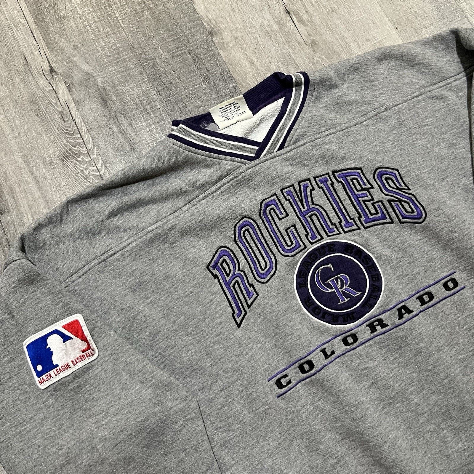 Lee VTG Colorado Rockies Grey 90s MLB Crewneck Mens Sweatshirt Size US XXL / EU 58 / 5 - 3 Thumbnail