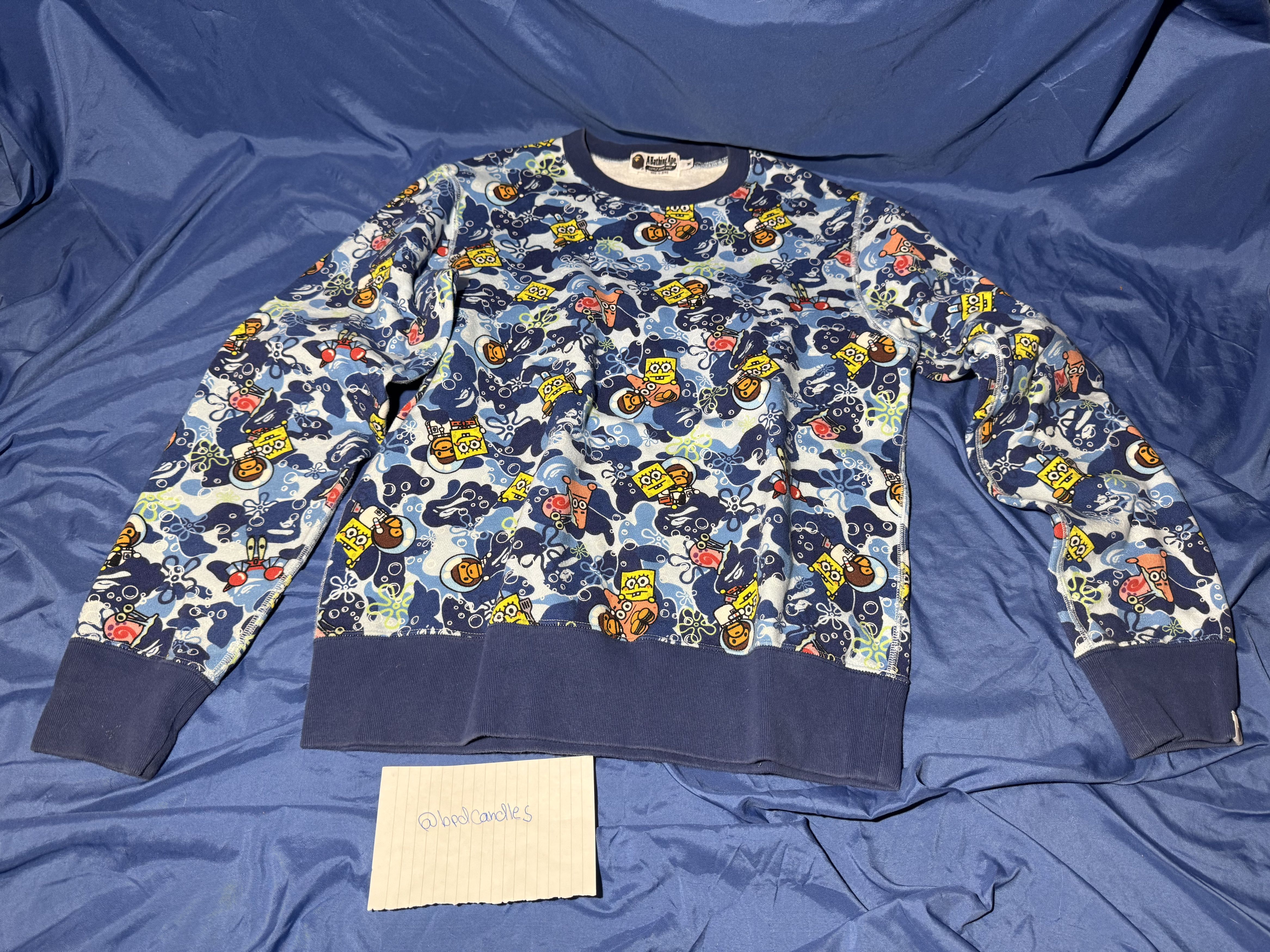 Bape Bape x Spongebob vintage crewneck sweater medium *rare* Size US M / EU 48-50 / 2 - 6 Thumbnail