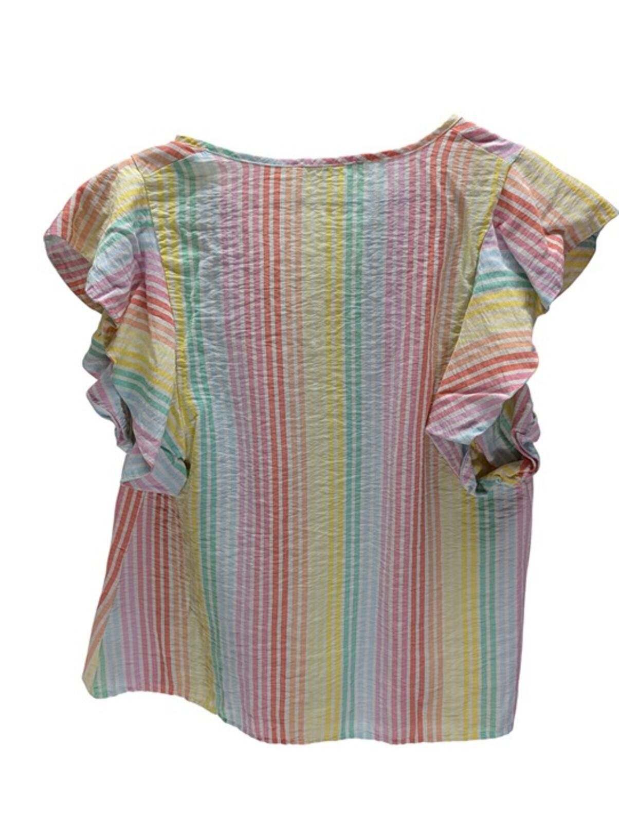 Other Michelle McDowell Rainbow Stripe Seersucker Blouse Top – S Size S / US 4 / IT 40 - 2 Thumbnail