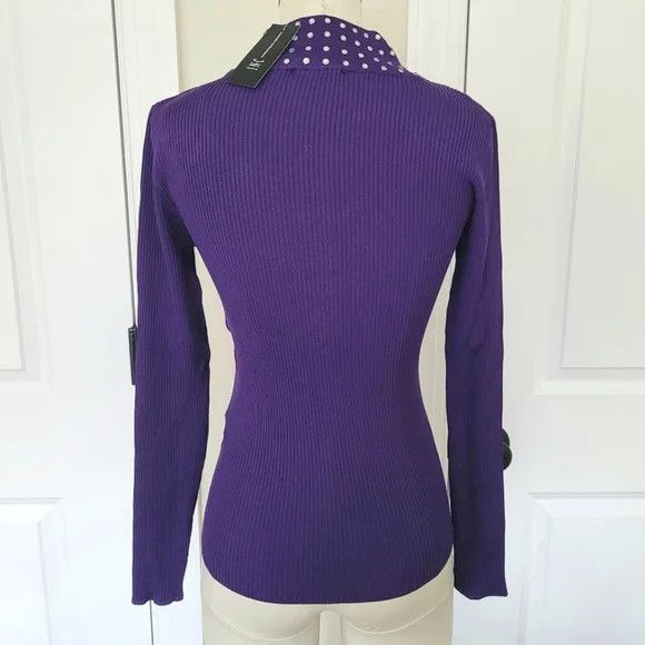 I.N.C Embellished Ribbed-Knit Turtleneck Fall Gift Party Winter Size XS / US 0-2 / IT 36-38 - 4 Thumbnail