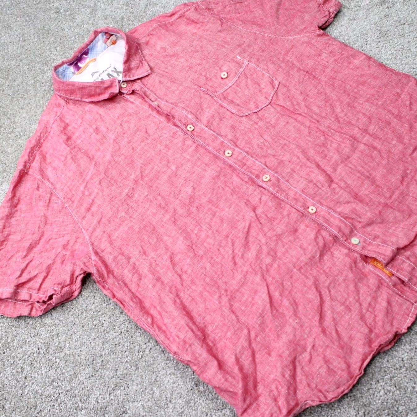 Tommy Bahama Tommy Bahama Shirt Mens 2XL Red Linen Short Sleeve Button-Up Casual Beach Shirt Size US XXL / EU 58 / 5 - 6 Thumbnail