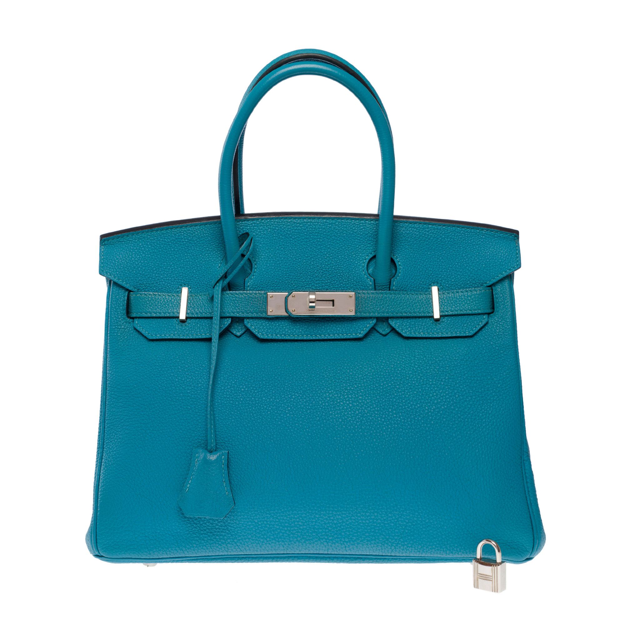 Hermes HERMES Birkin 30 in Blue Leather Size ONE SIZE - 3 Thumbnail
