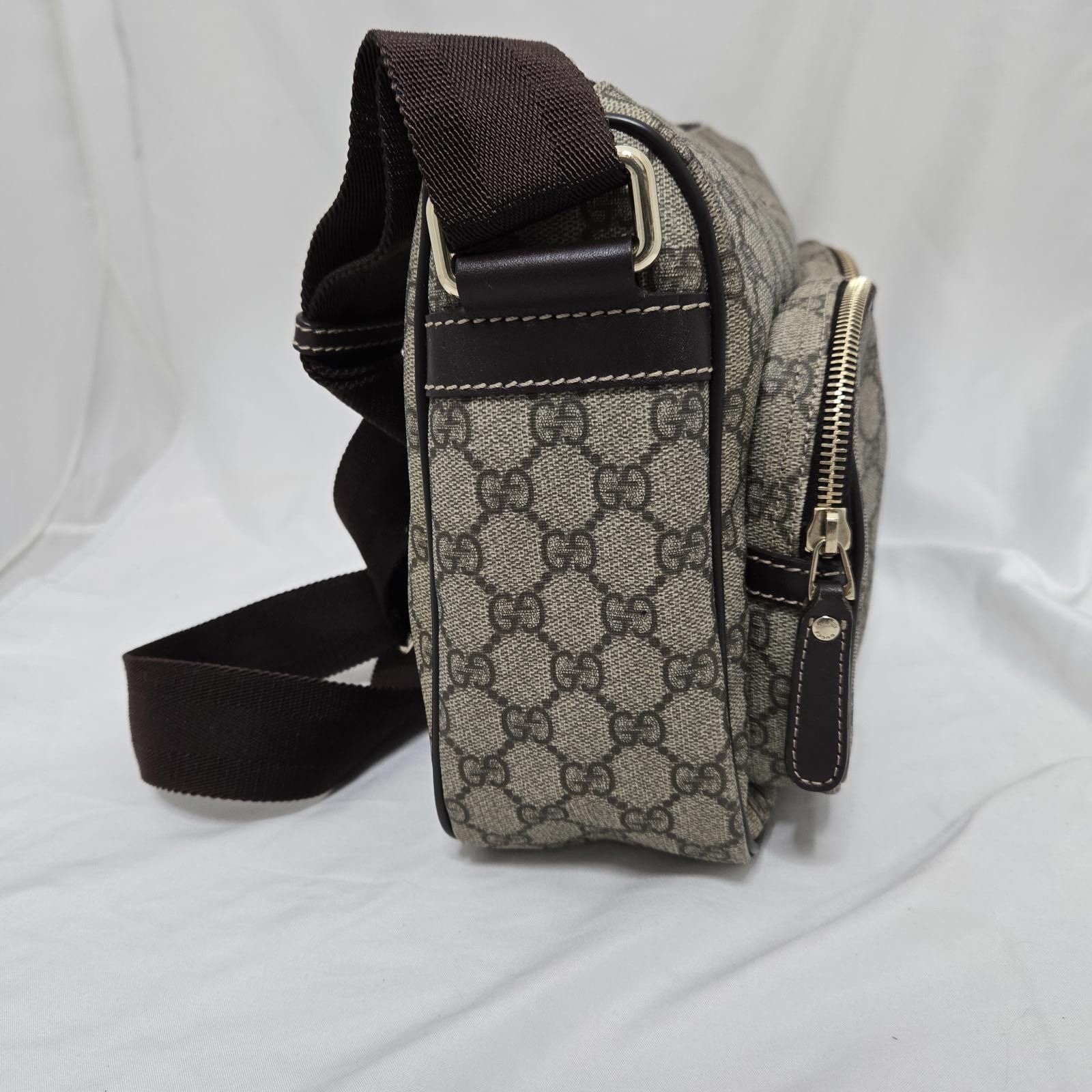 Gucci Gucci Messenger Bag GG Supreme Canvas Leather Trim Italy Size ONE SIZE - 4 Thumbnail