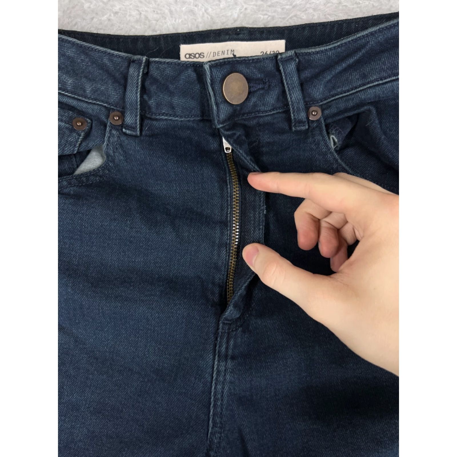 Asos ASOS Jeans Womens High Rise Skinny 2 Jeans Dark Wash Cotton Denim Blue 5-Pocket Stretch Rise 10+ In Inseam 27in Womens Jeans ASOS Size 26" / US 2 / IT 38 - 4 Thumbnail