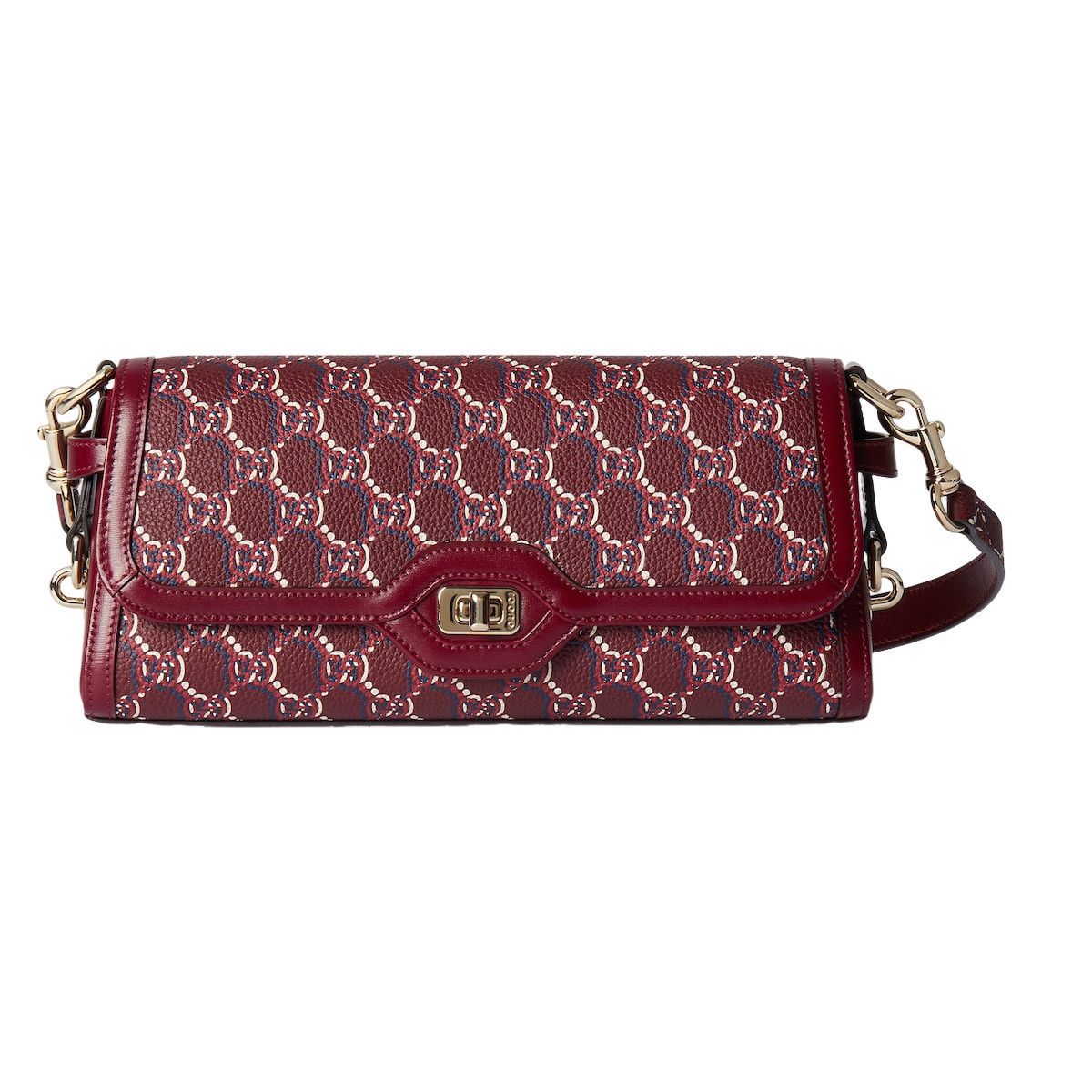 GUCCI Luce Small Rosso Ancora GG Leather Shoulder Bag New An
