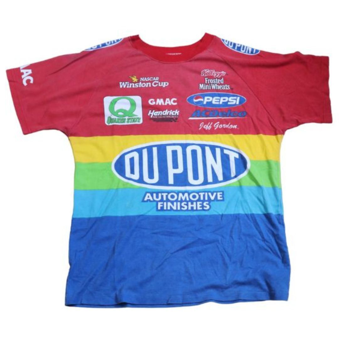 image of Vintage Dupont Jeff Gordon Racing Colorblock Tee (L), Men's (Size Large)