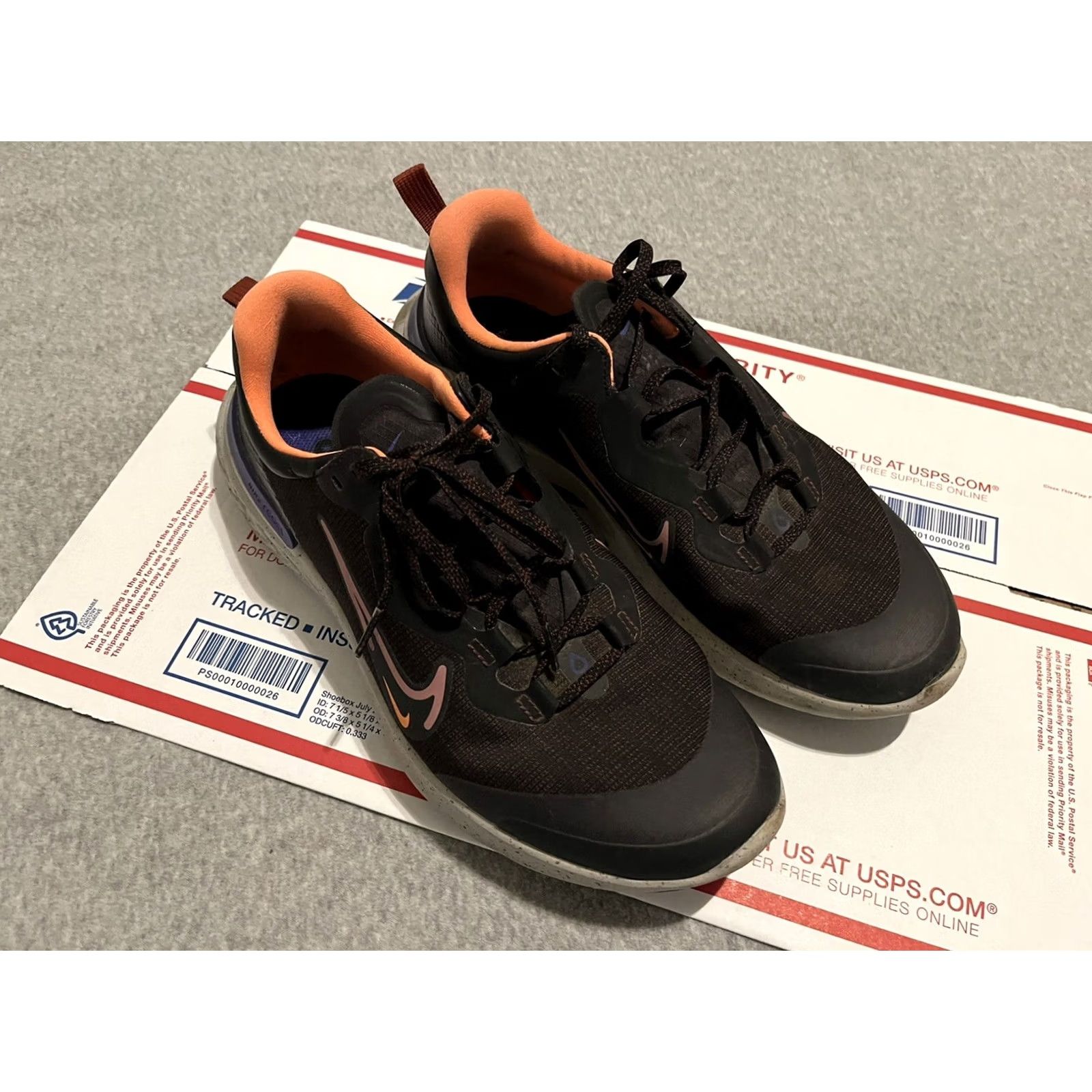 Nike Nike React Miler 2 Shield Sneaker Men 10.5 Black Redstone Orange DC4064-003 Multicolor Size US 11 / EU 44 - 2 Thumbnail