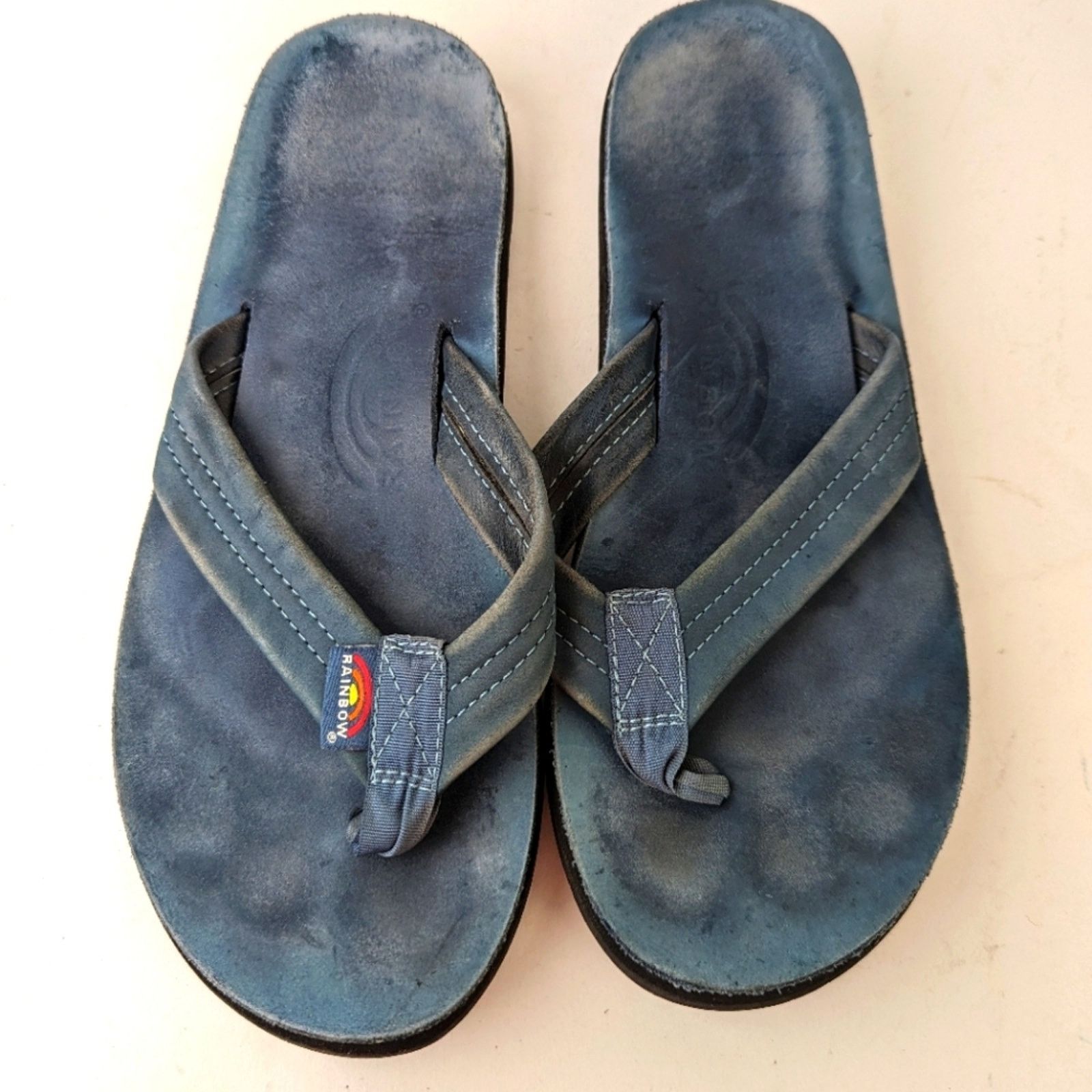 Rainbow Rainbow Classic Leather Sandals Blue Size US 8 / IT 38 - 8 Thumbnail