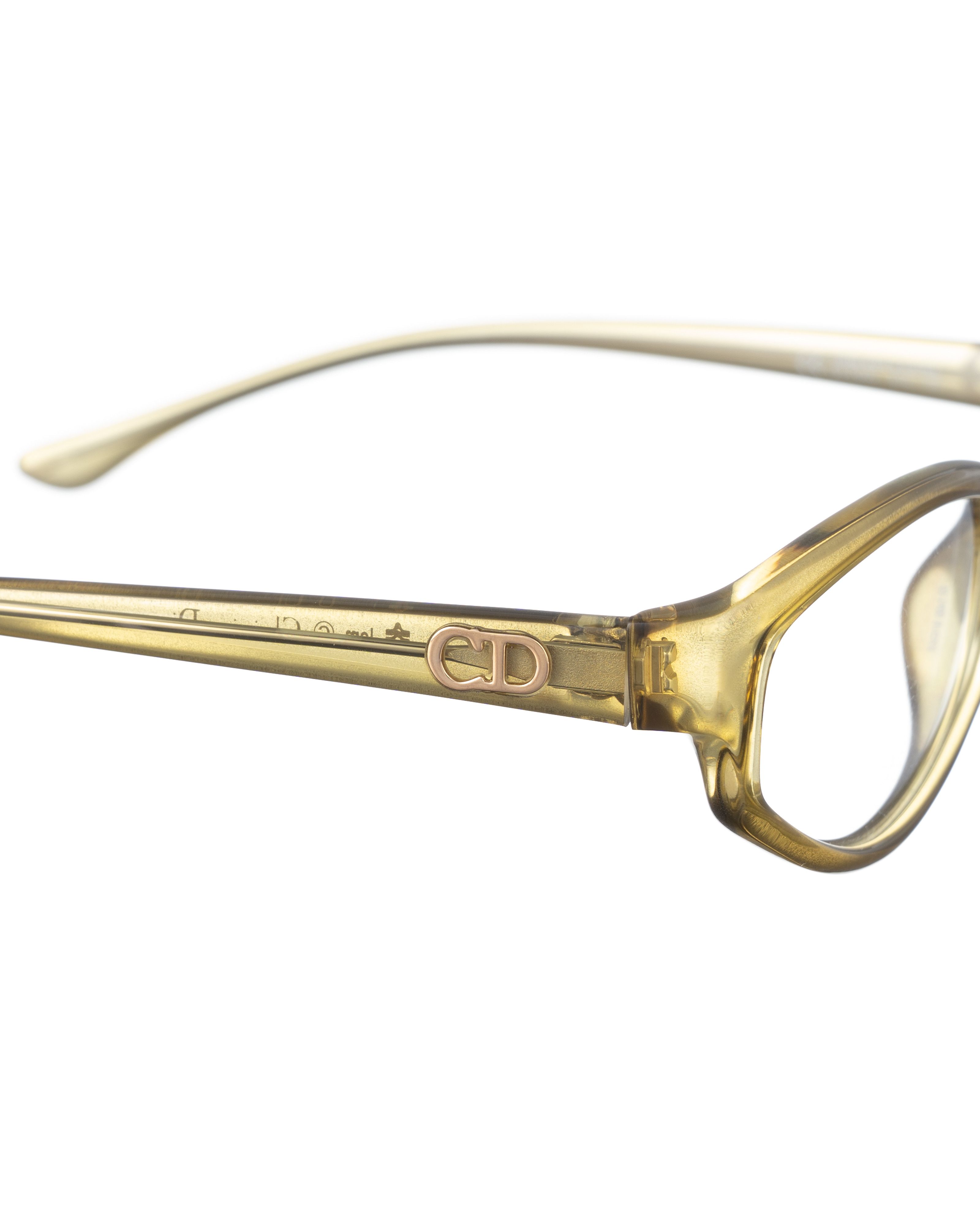 Dior Dior 00s Olive Green Transparent Retro Glasses Size ONE SIZE - 3 Thumbnail