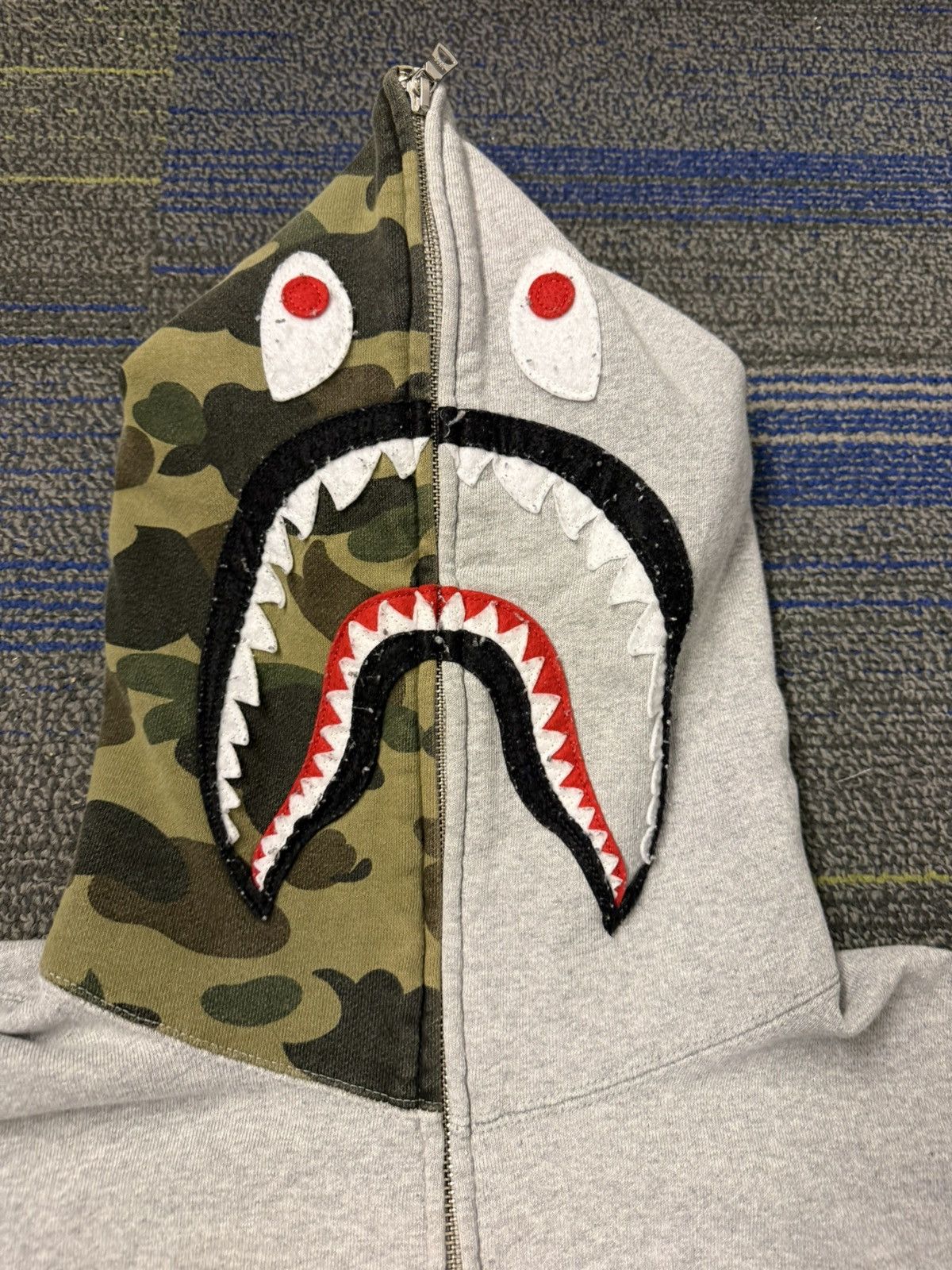 Bape BAPE Grey 1st Camo ABC Split Sleeve Chenille WGM Zip Up Size US L / EU 52-54 / 3 - 4 Thumbnail