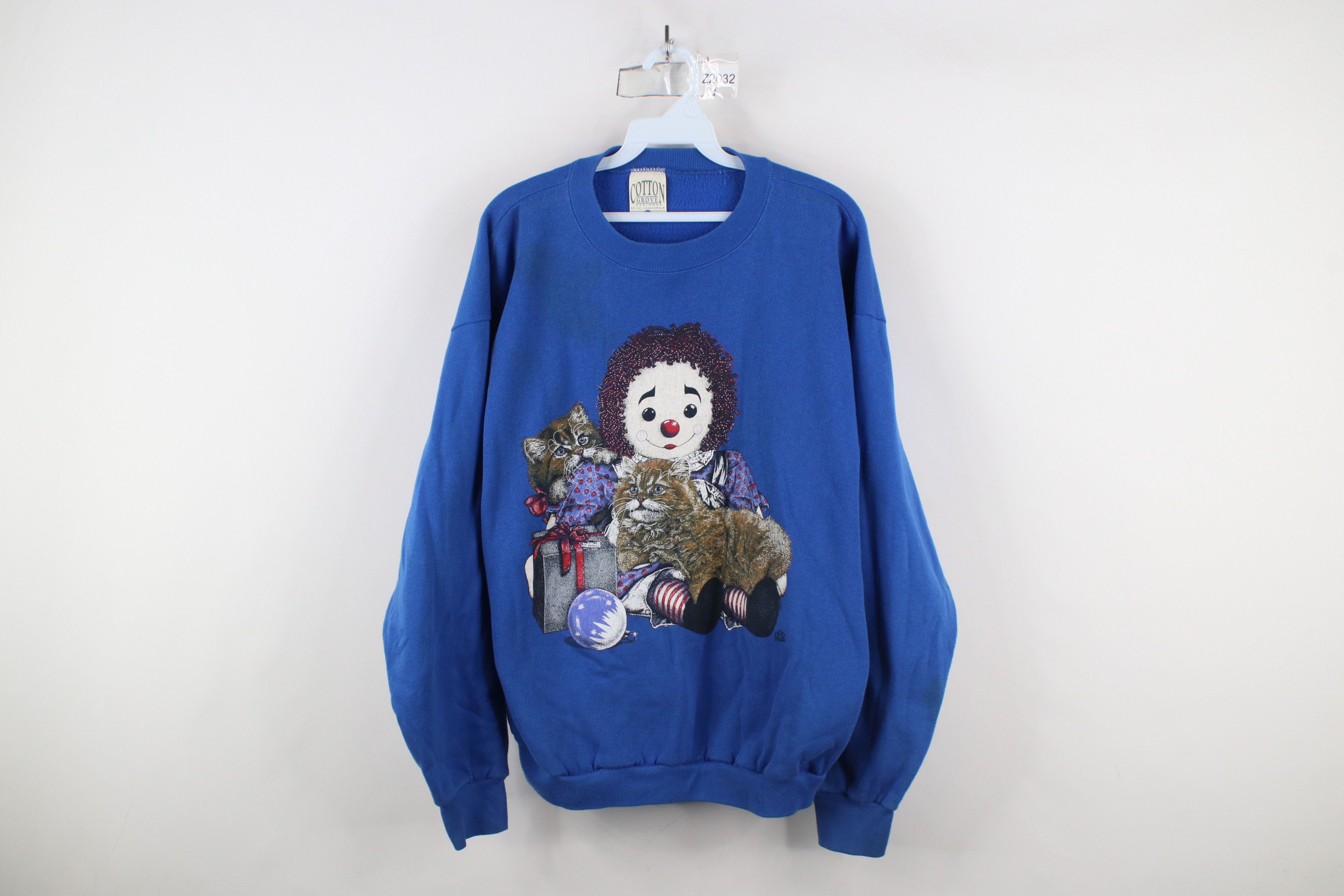 Vintage Vintage 90s Raggedy Ann Cat Kitten Crewneck Sweatshirt USA Size L / US 10 / IT 46 - 1 Thumbnail