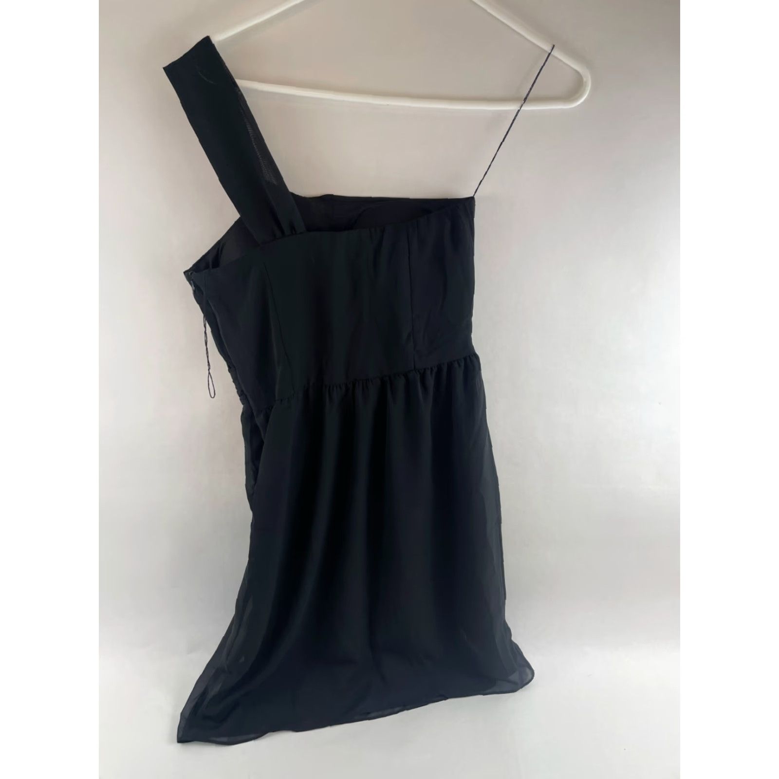 Vintage dELiA*s Dress Women’s 3/4 Black One Shoulder Above the Knee Party/Cocktail Sleeveless Short Bodycon Size XS / US 0-2 / IT 36-38 - 2 Thumbnail