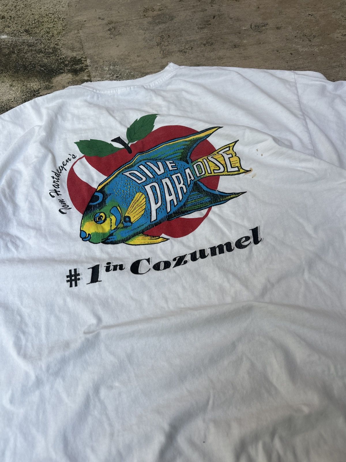 Vintage Vintage 90s White Surfwear Fishing Mexico Tee Shirt Size US XL / EU 56 / 4 - 2 Thumbnail