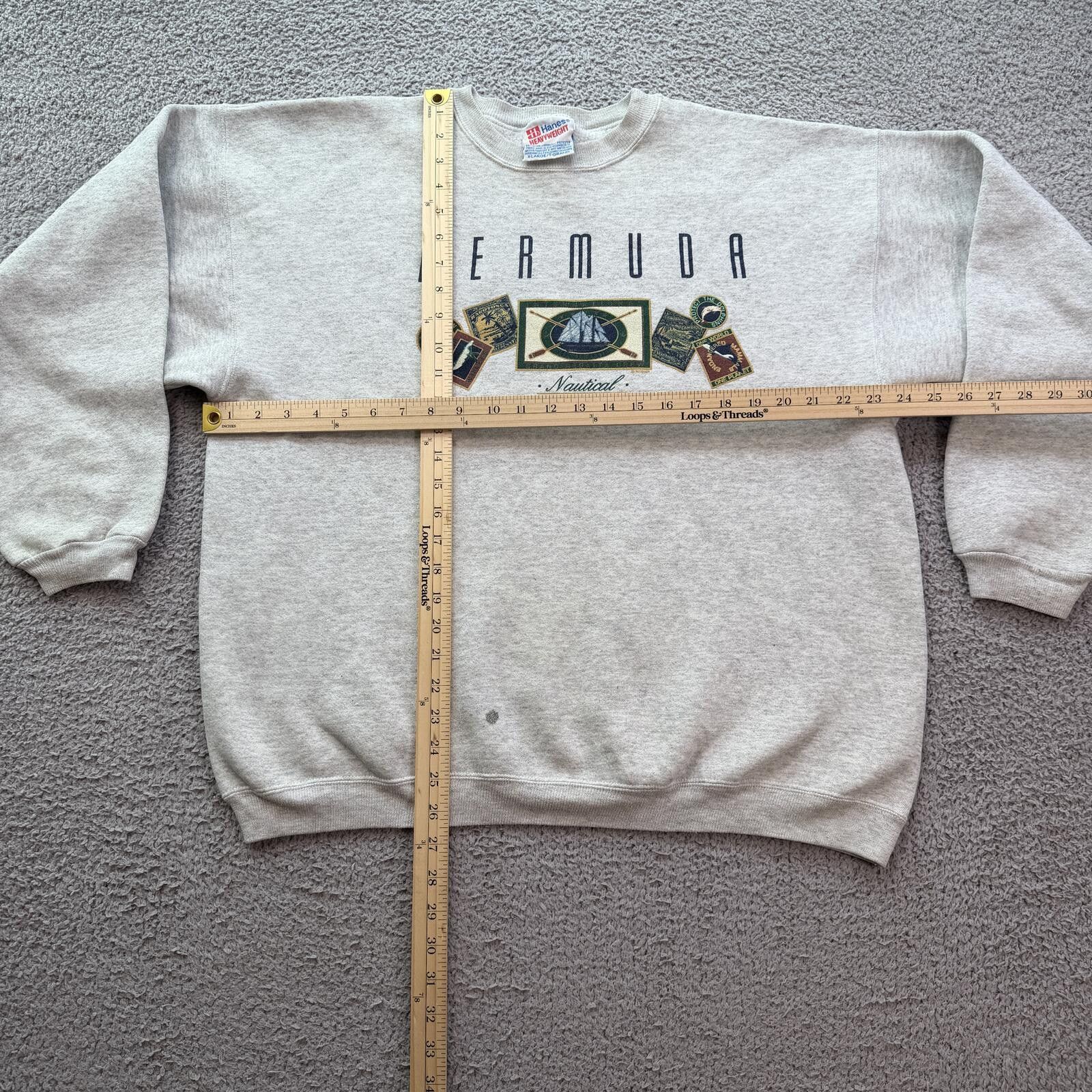 Hanes Vintage Bermuda Nautical Crewneck Sweatshirt XL Tourist 90s Size US XL / EU 56 / 4 - 4 Thumbnail