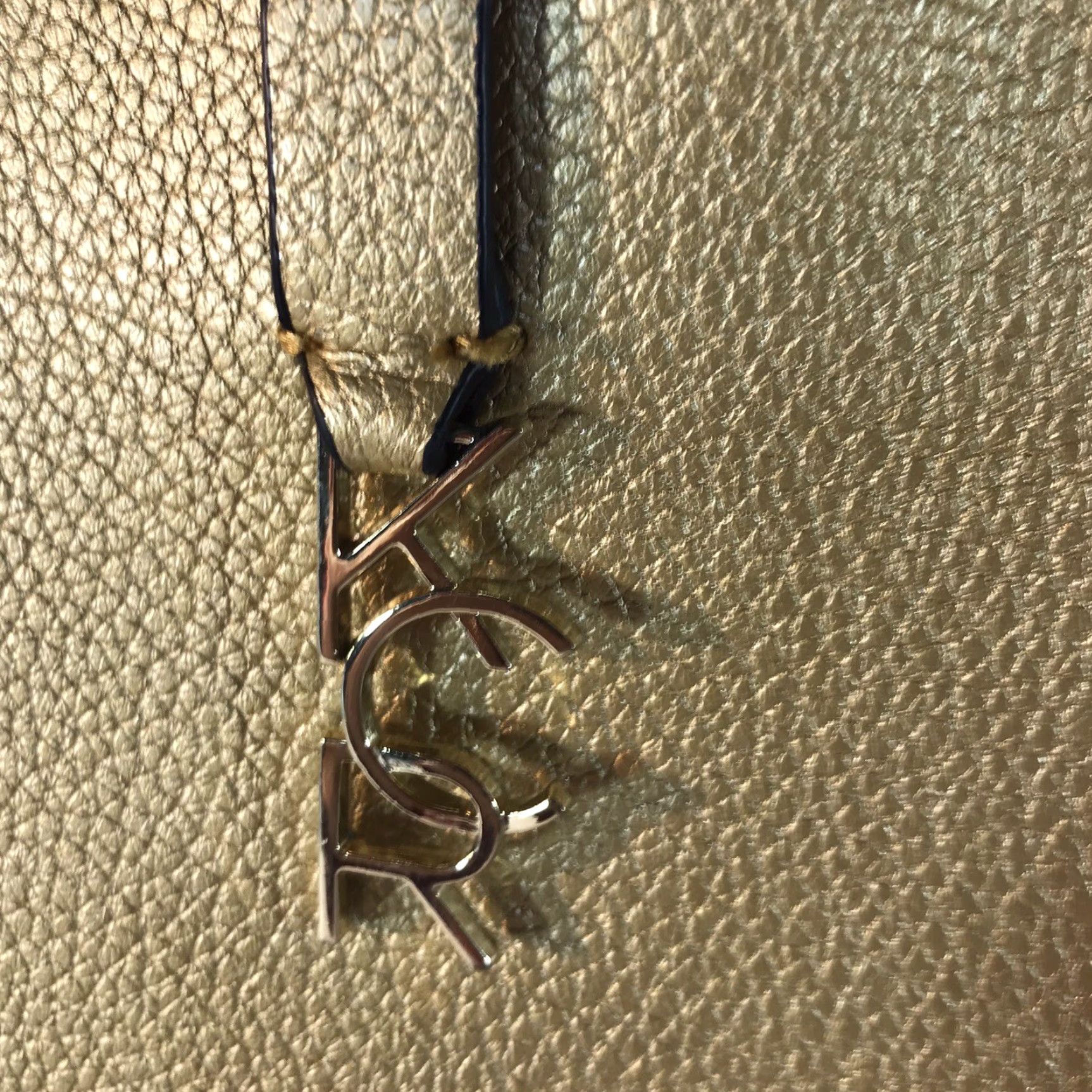 Kenneth Cole Kenneth Cole Reaction Metallic Gold Pebbled Faux Leather Shoulder Tote Bag Size ONE SIZE - 2 Thumbnail