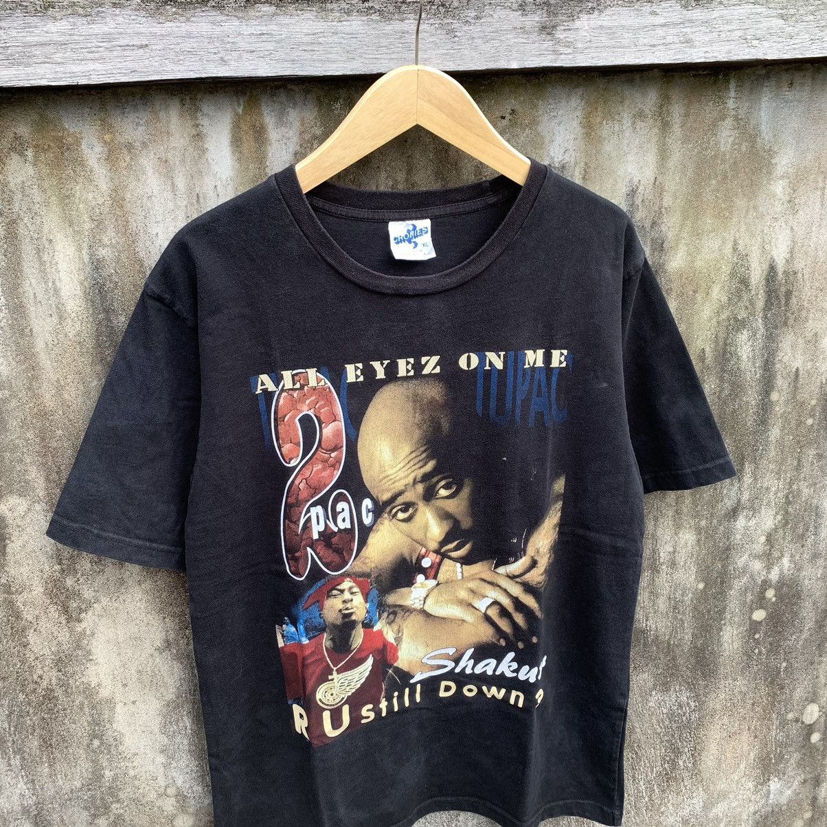 Rap Tees VERY RARE! VINTAGE TUPAC SHAKUR ALL EYEZ ON ME T-SHIRT Size US XL / EU 56 / 4 - 3 Thumbnail
