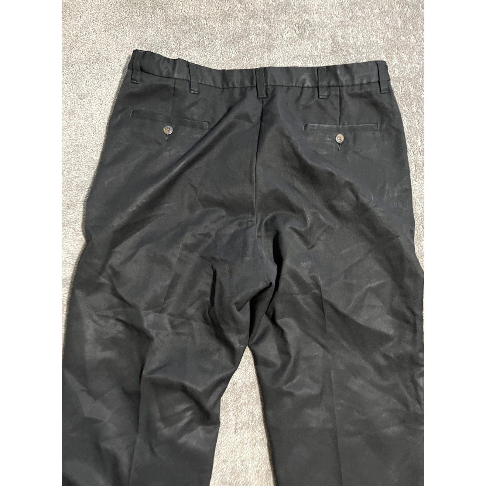 Haggar Haggar Pants Black Solid Polyester Flat Front Dress 38x29 Q Mens Size US 38 / EU 54 - 4 Thumbnail