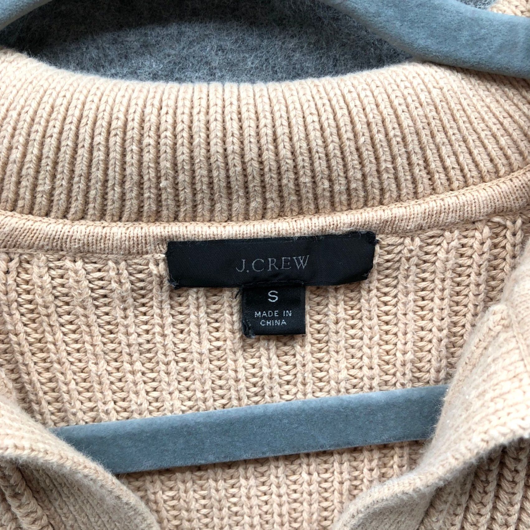 J.Crew J. Crew Polo Sweater Womens S Tan Collared Shaker Stitch Split Neck Cropped Pullover Knit Size S / US 4 / IT 40 - 3 Thumbnail