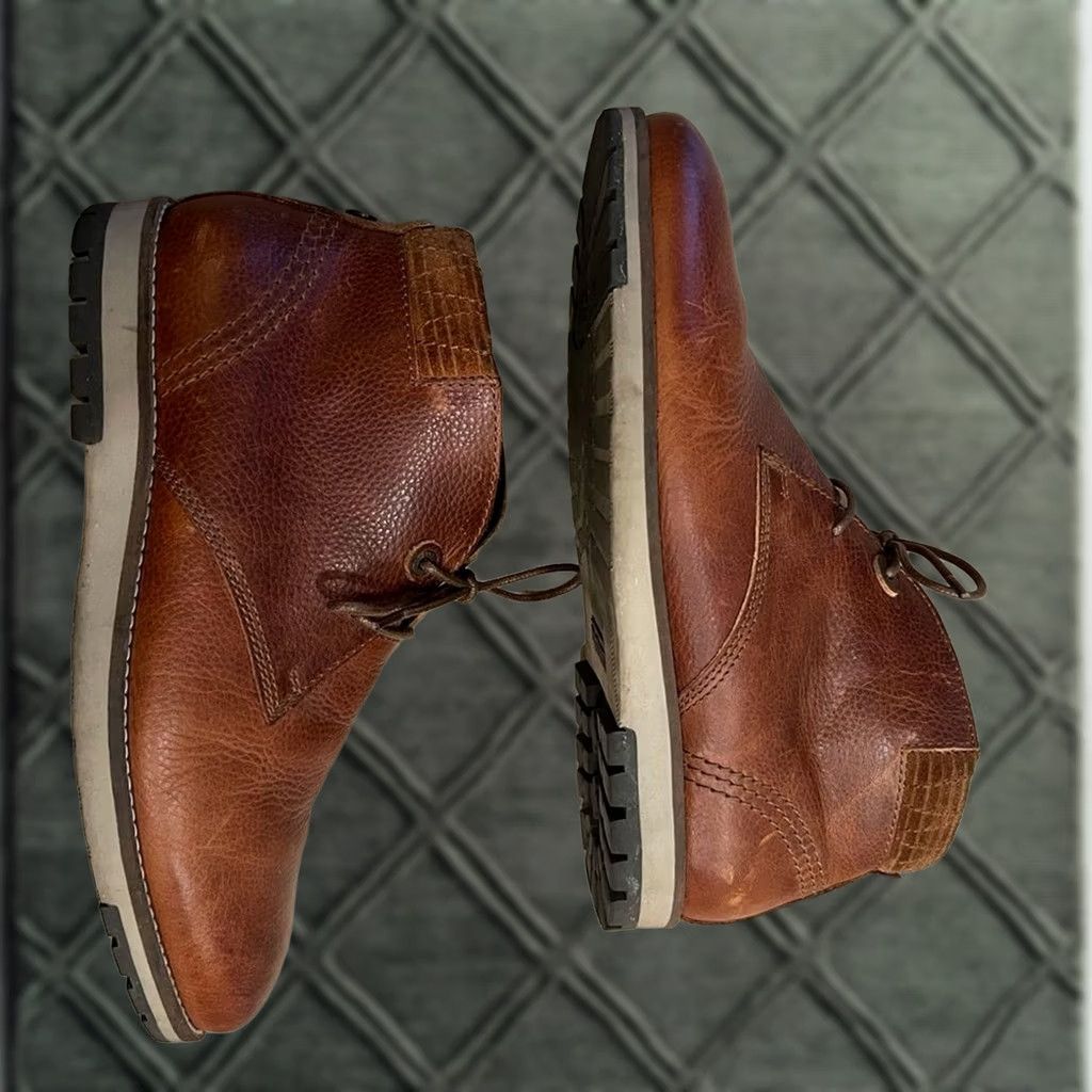 Barbour Chukka Boots Mens Size 9 Leather Lace Up Tumble  display picture 3