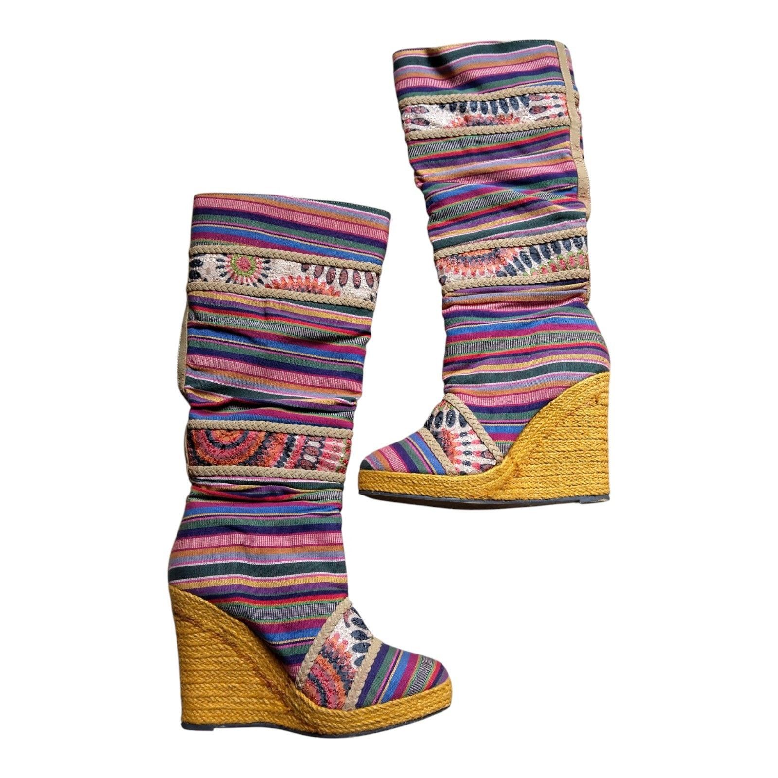 Other Women's Tapestry Knee High Boots, Size 10, Micheal Antonio Size US 10 / IT 40 - 2 Thumbnail