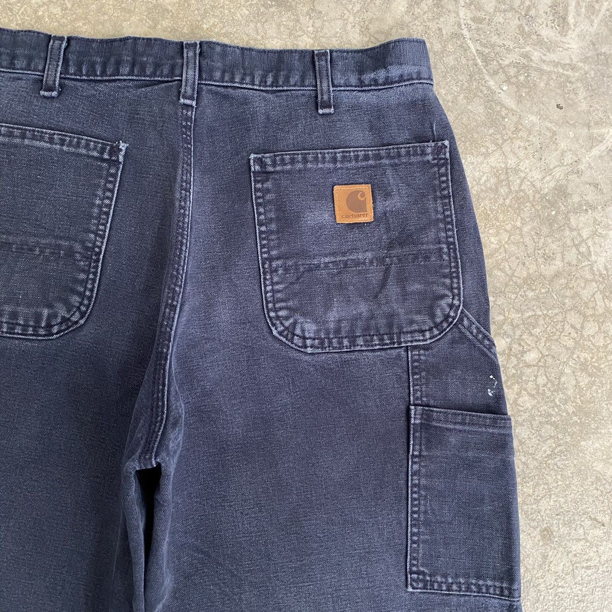Carhartt VTG Carhartt Faded Midnight Blue Ripped Carpenter Pants Size US 33 - 20 Thumbnail