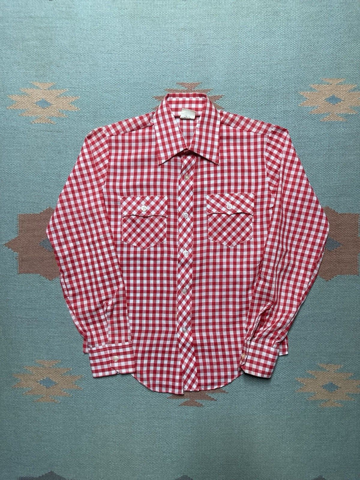 Vintage Vintage 70s shirt sears red checkered boys 12 women’s XS/S Size S / US 4 / IT 40 - 1 Thumbnail