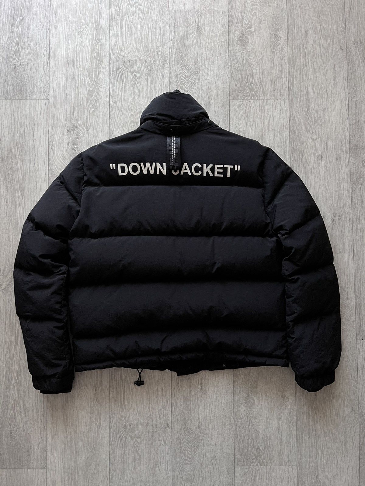 image of Hype x Vintage Off White Puffer Jacket in Black, Men's (Size Small)