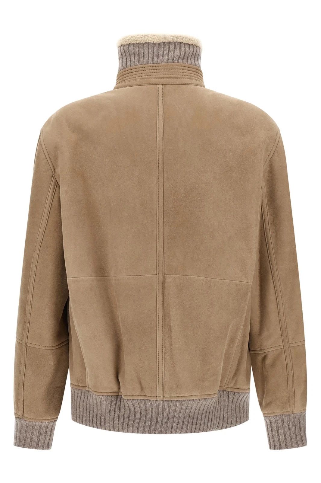 Brunello Cucinelli BRUNELLO CUCINELLI Hazelnut Suede Shearling Jkt NWT Size US L / EU 52-54 / 3 - 2 Thumbnail