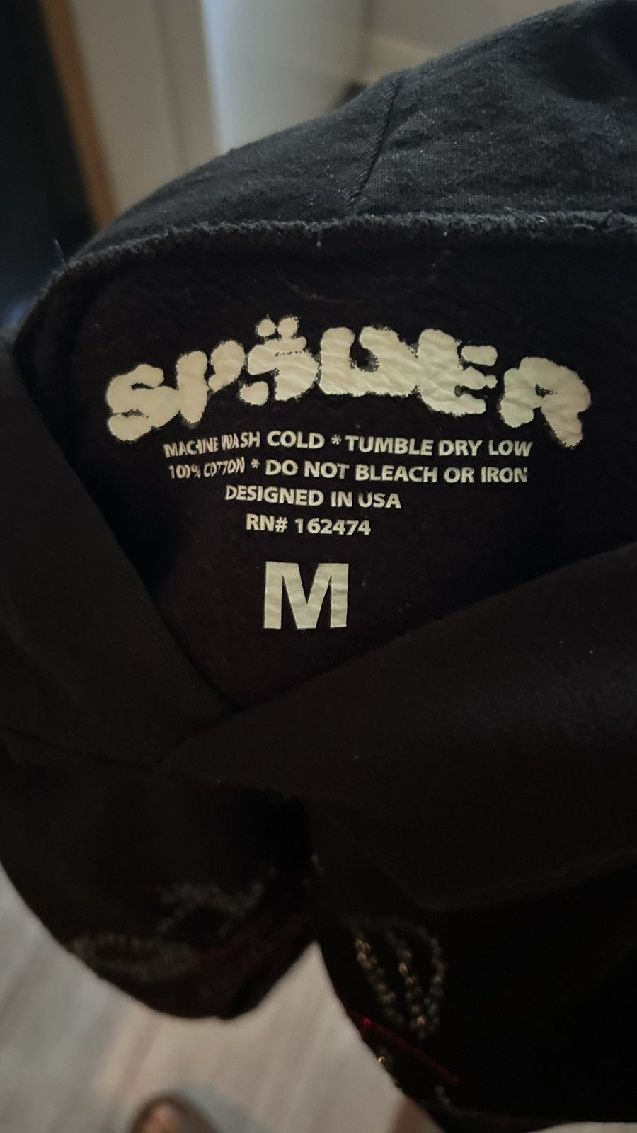 Sp5der Black and Red Rhinestone Spider Hoodie Size US M / EU 48-50 / 2 - 2 Thumbnail