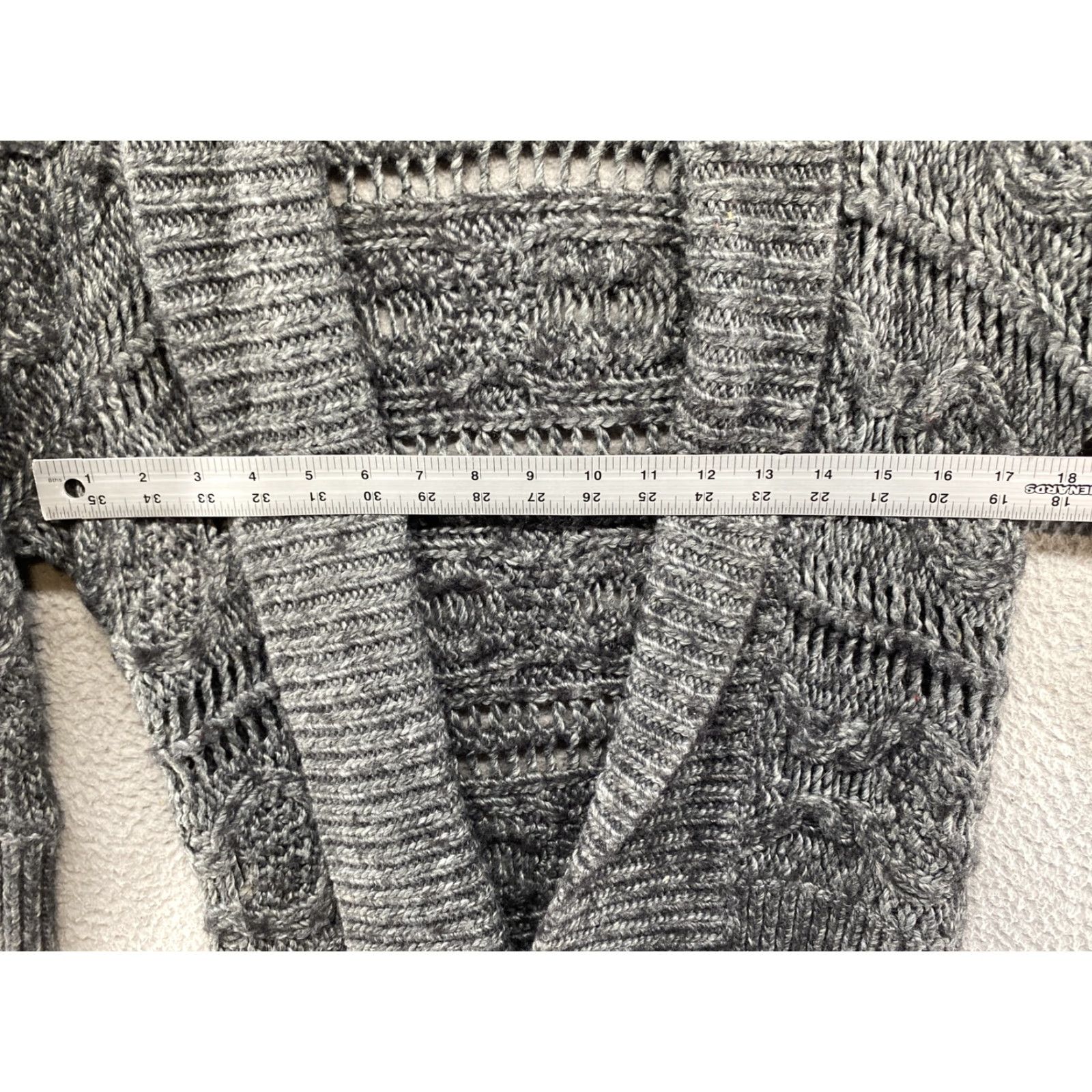 Express VINTAGE Express Chunky Loose Knit Open Cardigan Wool Alpaca Blend Charcoal Women’s XS Size XS / US 0-2 / IT 36-38 - 4 Thumbnail