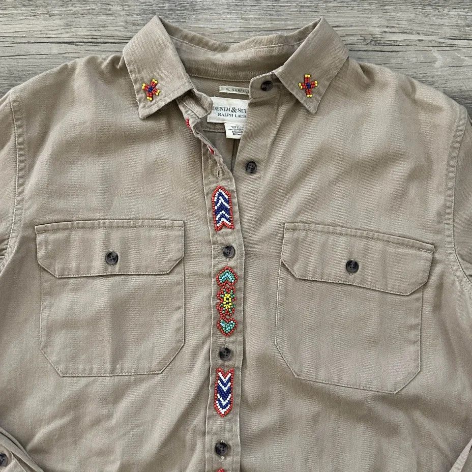 Denim & Supply Ralph Lauren Denim & Supply Ralph Lauren Western Beaded Button Shirt Size S / US 4 / IT 40 - 2 Thumbnail
