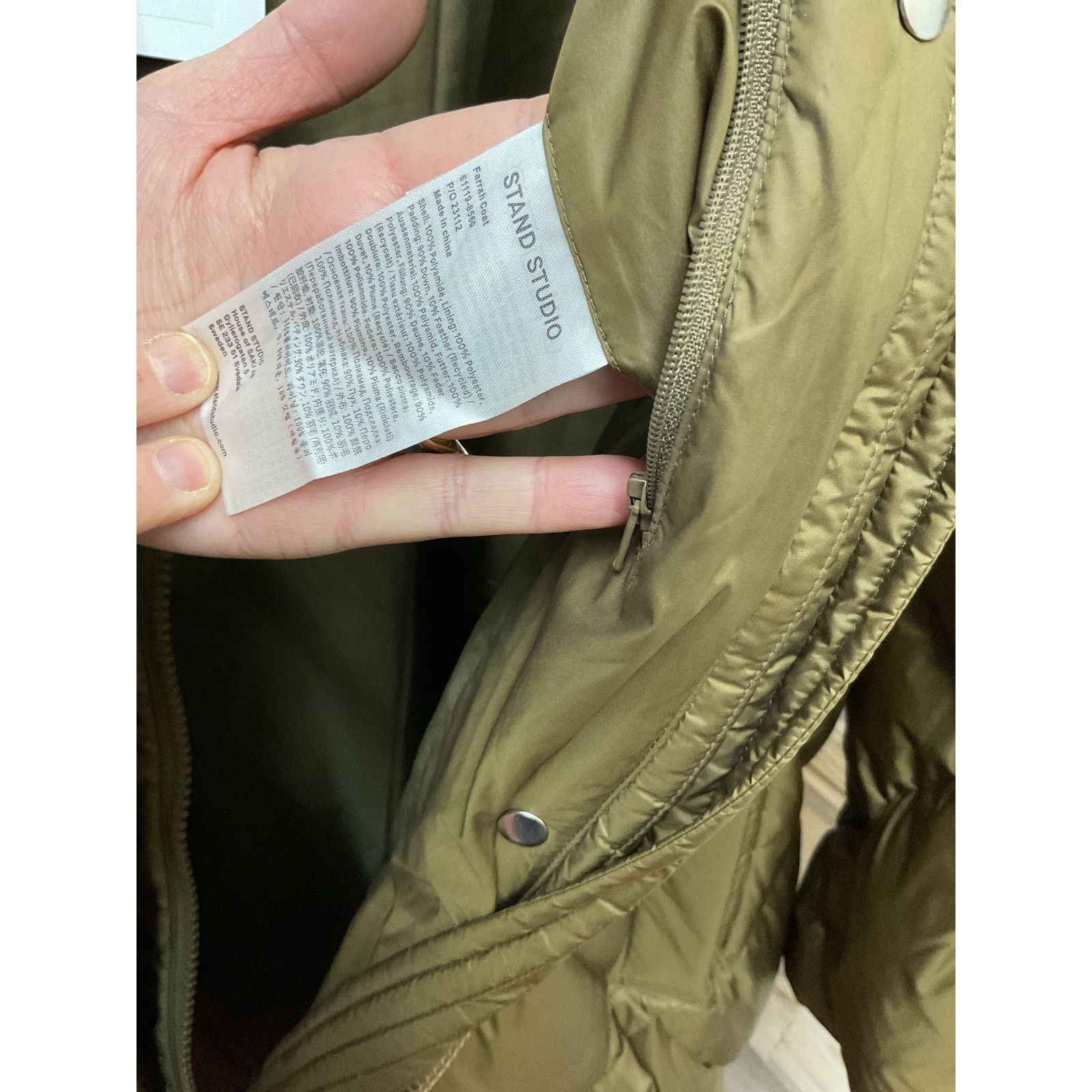 STAND STUDIO Stand Studio NWT Farrah Coat Khaki Green Puffer Women’s Sz M Size M / US 6-8 / IT 42-44 - 8 Thumbnail