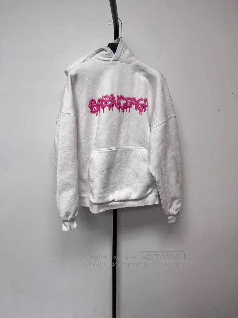 Balenciaga Balenciaga Letter Printed Fleece Loose Fit Pullover Hooded Size L / US 10 / IT 46 - 1 Thumbnail