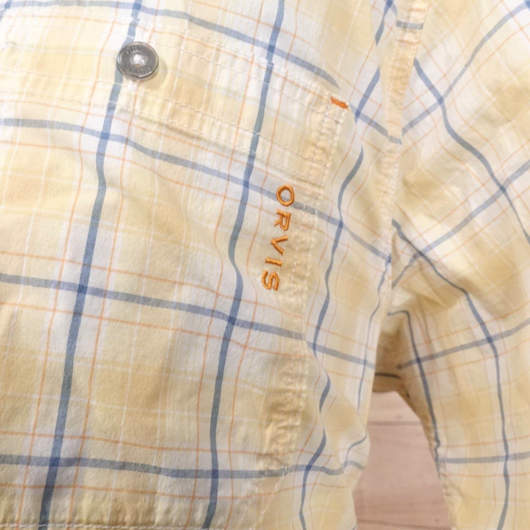 Orvis Orvis Shirt Mens XL Yellow Plaid Active Fit Short Sleeve Button Front Casual Size US XL / EU 56 / 4 - 3 Thumbnail