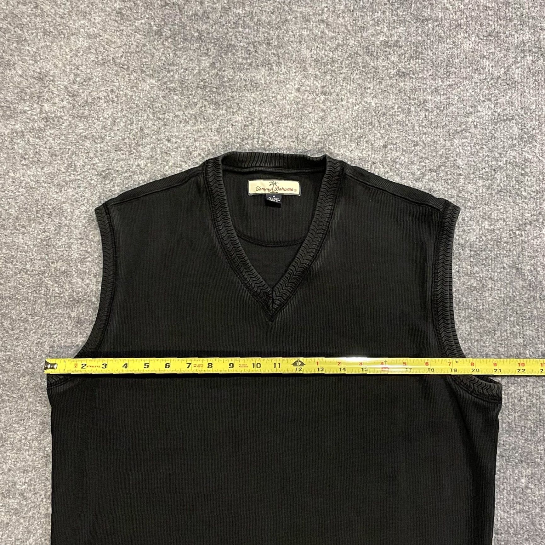 Tommy Bahama Tommy Bahama Silk Blend Sweater Vest Mens M Black Rib Knit V Neck Golf Pullover Size US M / EU 48-50 / 2 - 7 Thumbnail