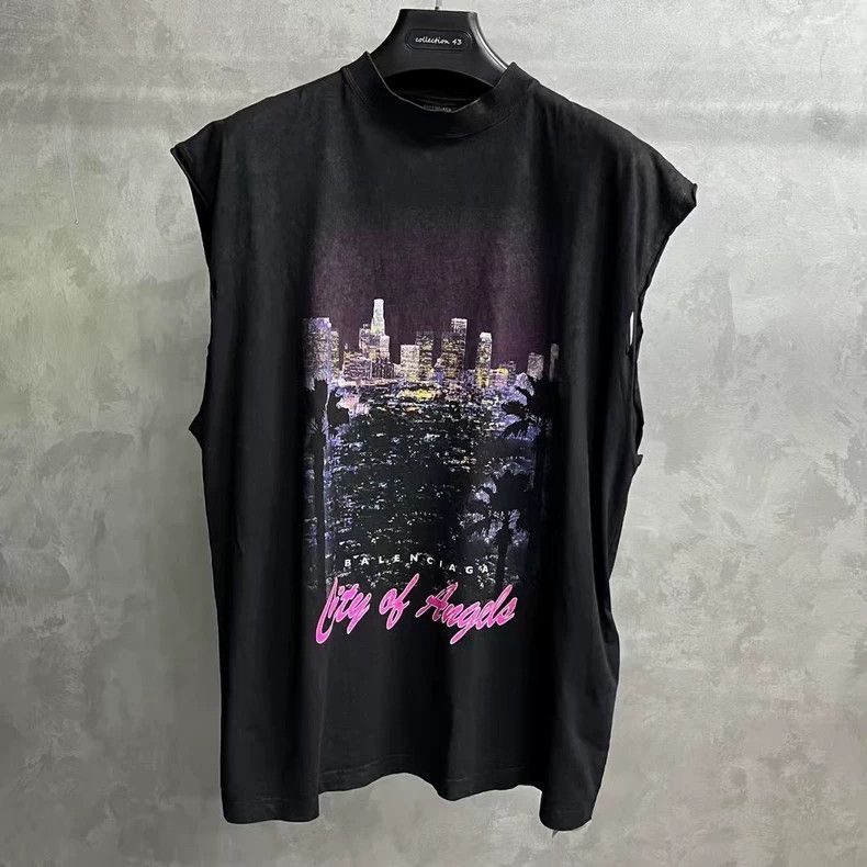 Balenciaga Balenciaga Jersey printed sleeveless vest Size US S / EU 44-46 / 1 - 1 Thumbnail